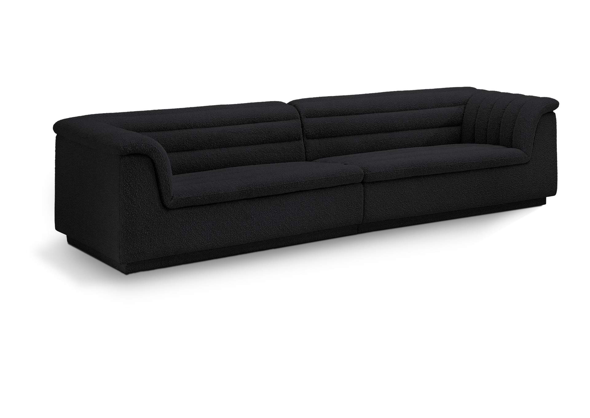 Cascade Black Boucle Fabric Modular Sofa,Meridian Furniture