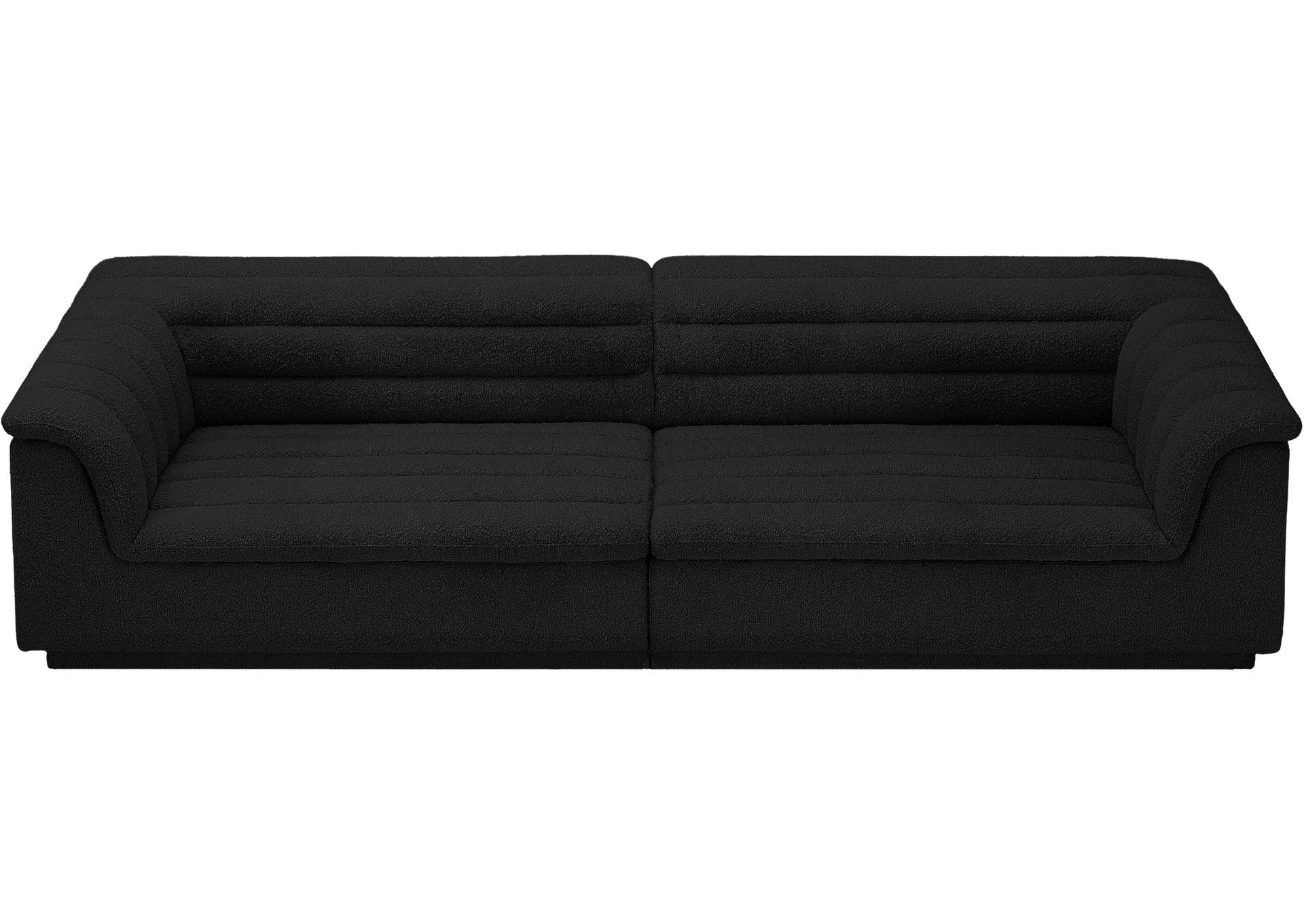 Cascade Black Boucle Fabric Modular Sofa,Meridian Furniture
