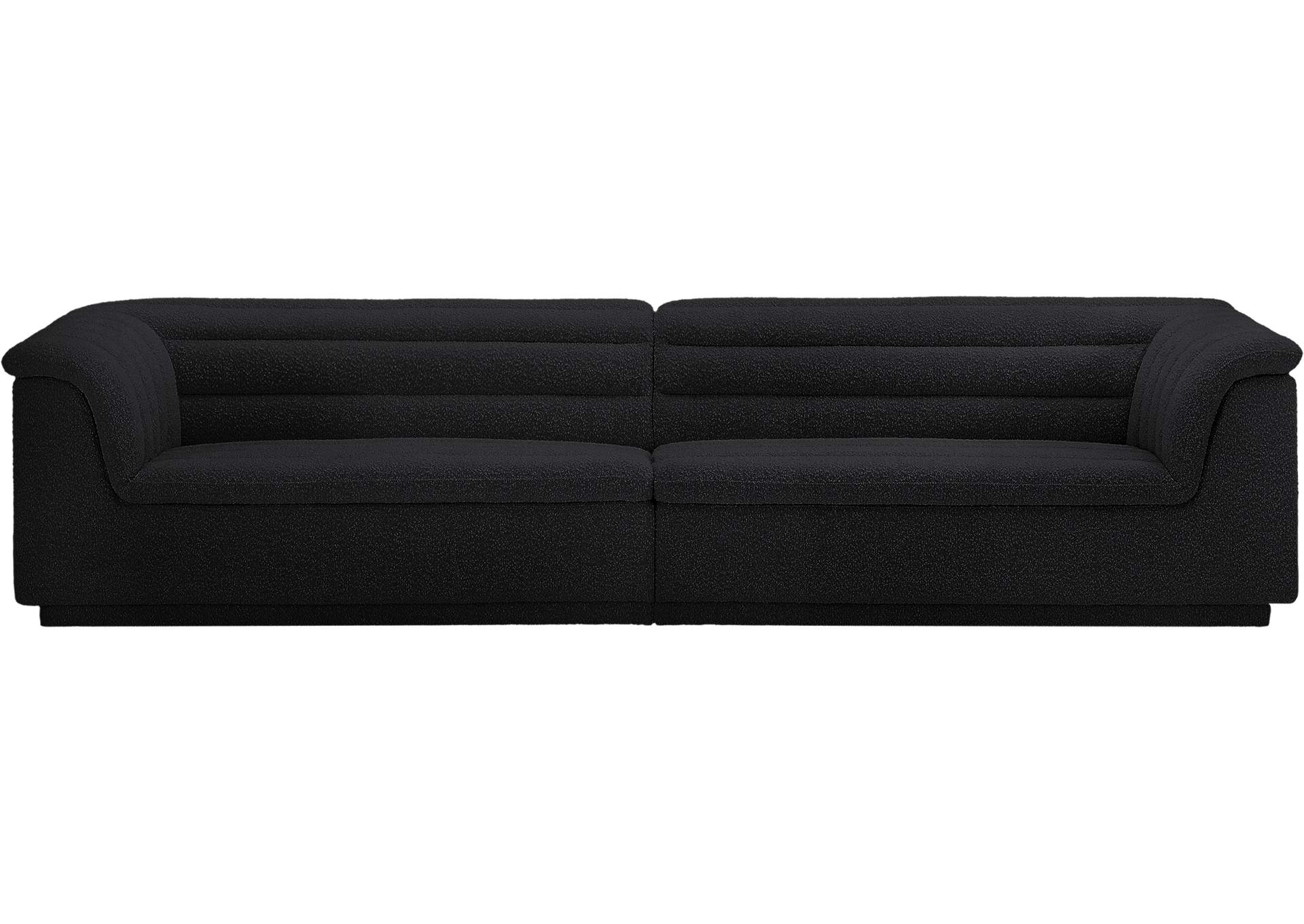 Cascade Black Boucle Fabric Modular Sofa,Meridian Furniture