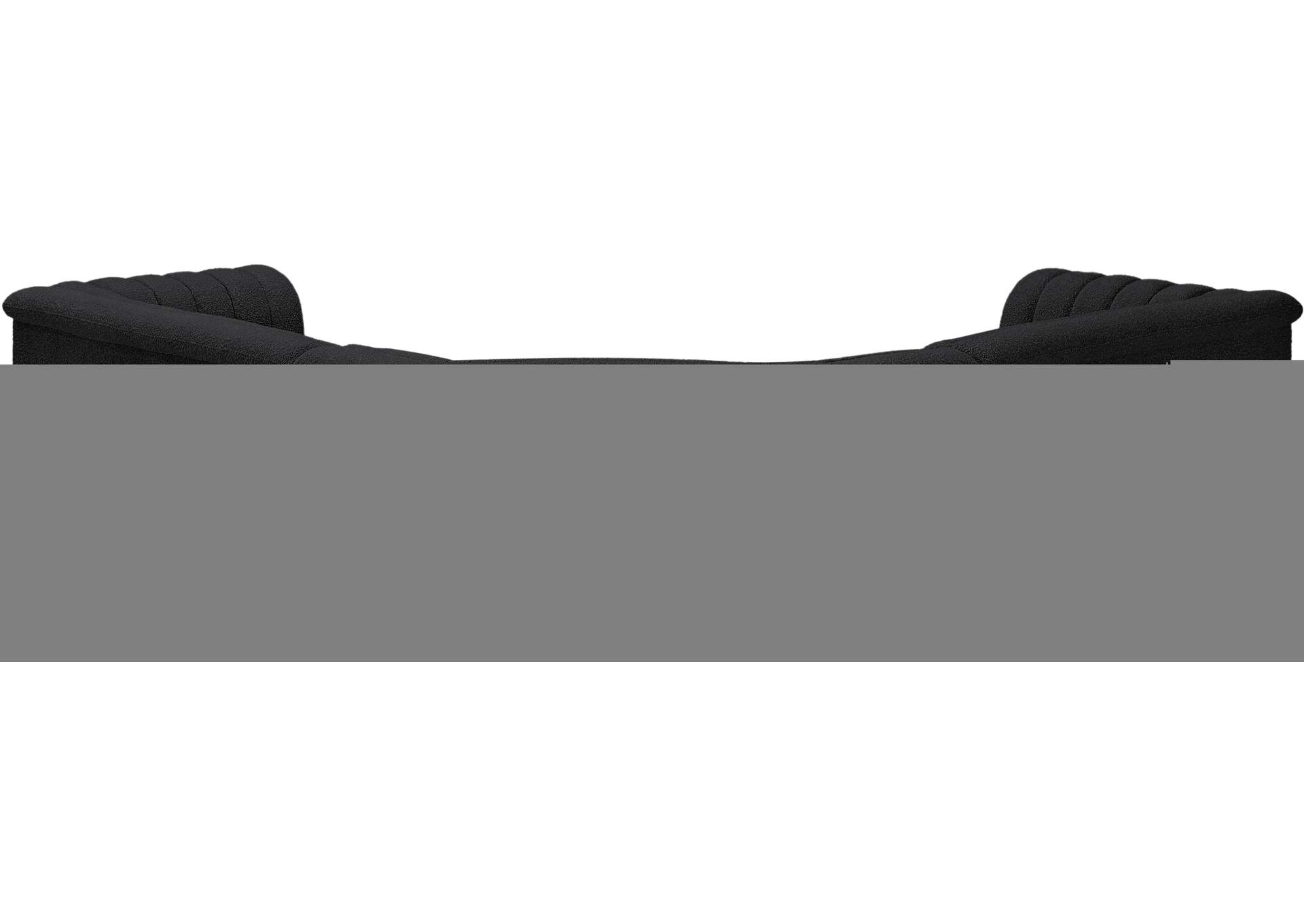 Cascade Black Boucle Fabric Modular Sectional,Meridian Furniture