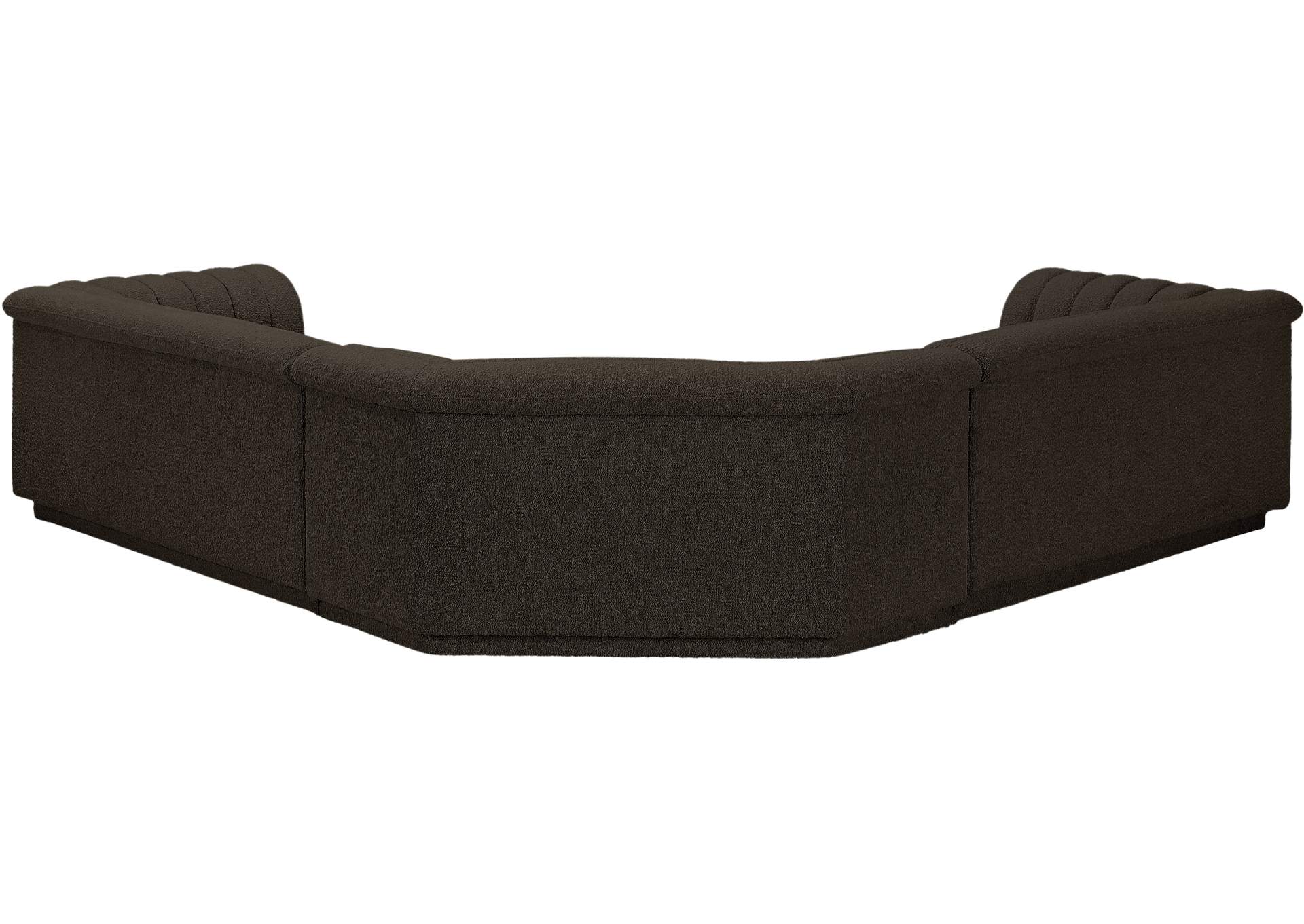 Cascade Brown Boucle Fabric Modular Sectional,Meridian Furniture