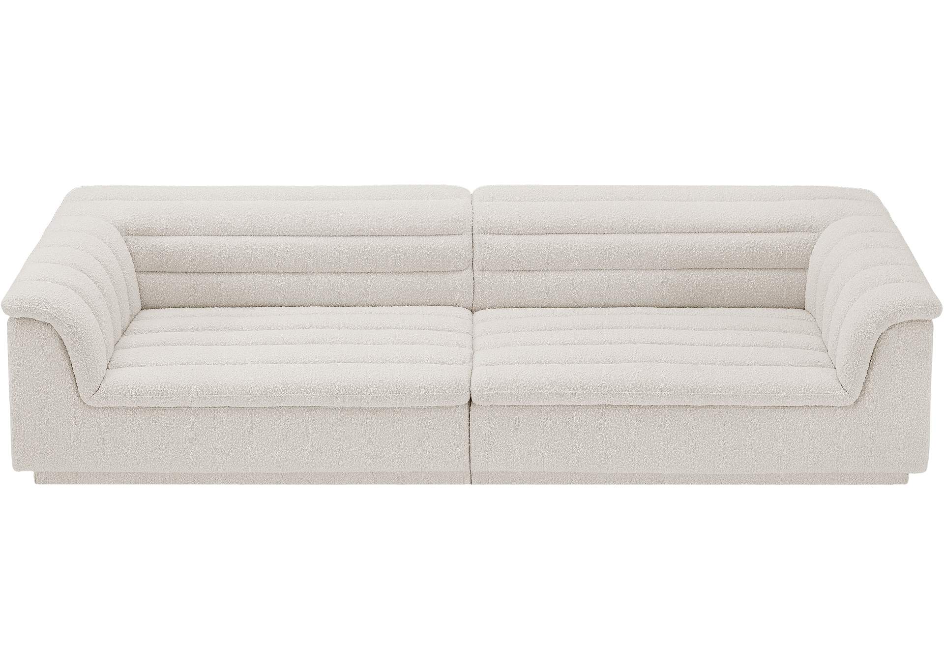 Cascade Cream Boucle Fabric Modular Sofa,Meridian Furniture