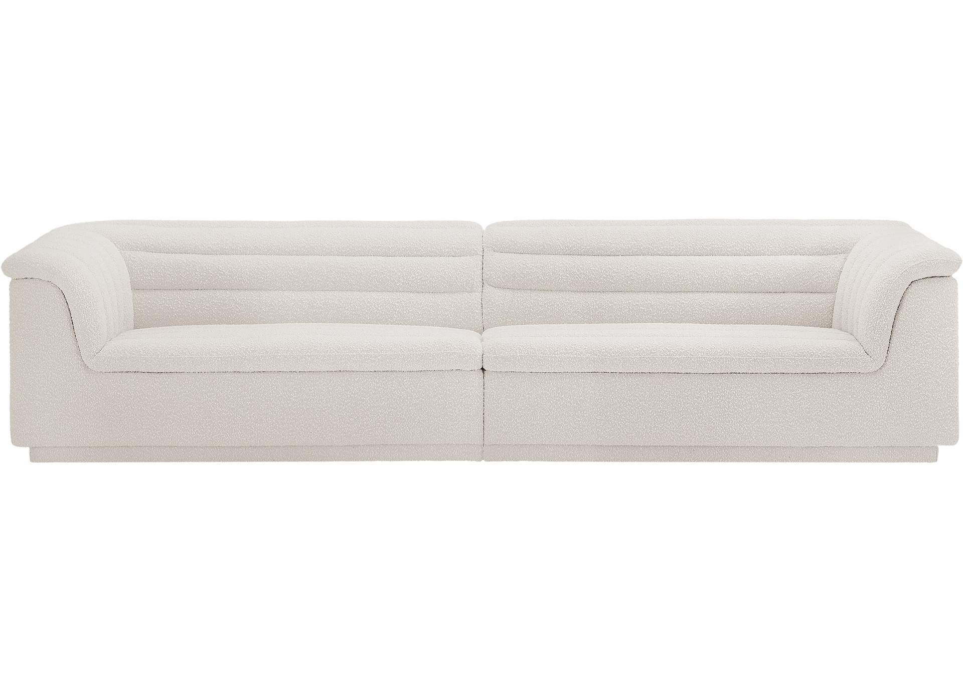 Cascade Cream Boucle Fabric Modular Sofa,Meridian Furniture