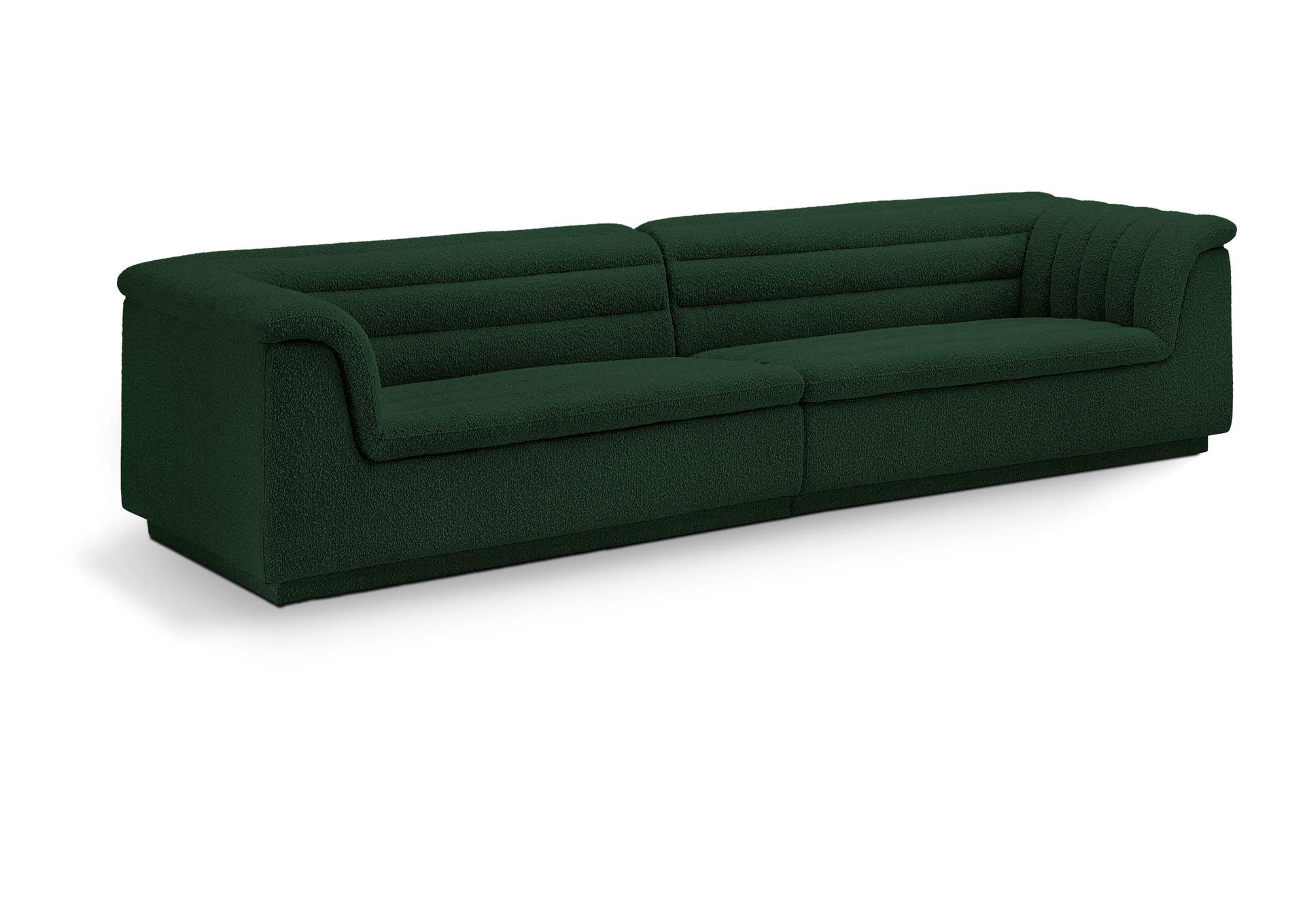 Cascade Green Boucle Fabric Modular Sofa,Meridian Furniture