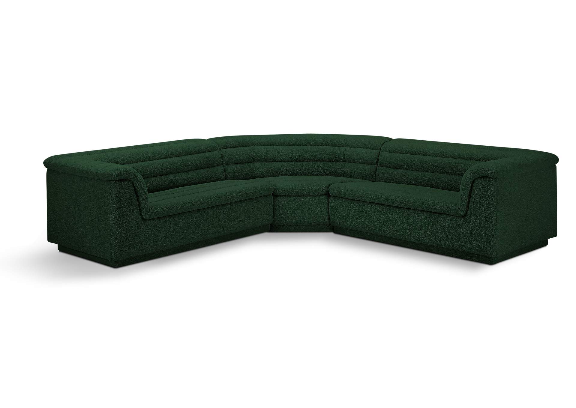 Cascade Green Boucle Fabric Modular Sectional,Meridian Furniture
