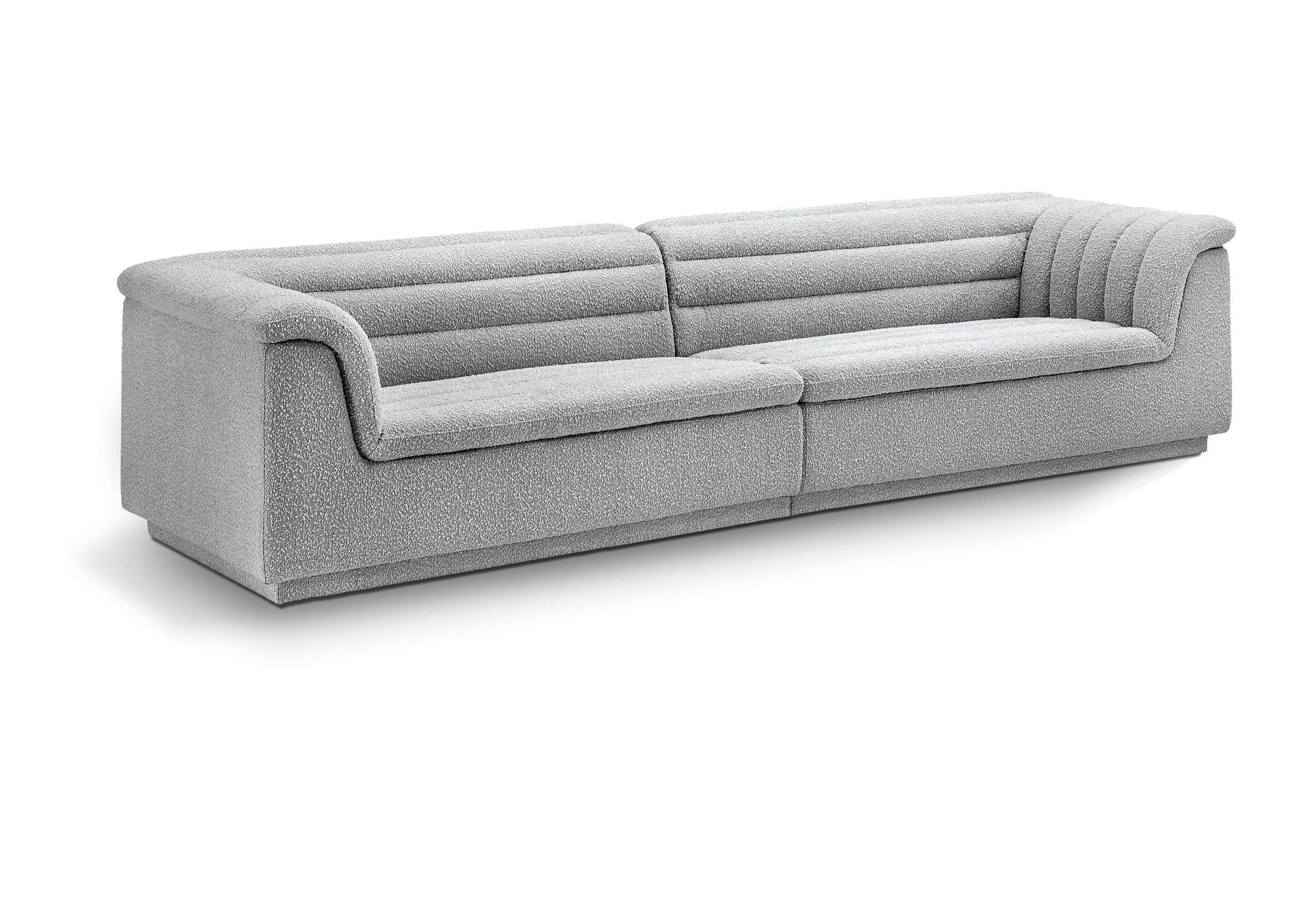 Cascade Grey Boucle Fabric Modular Sofa,Meridian Furniture
