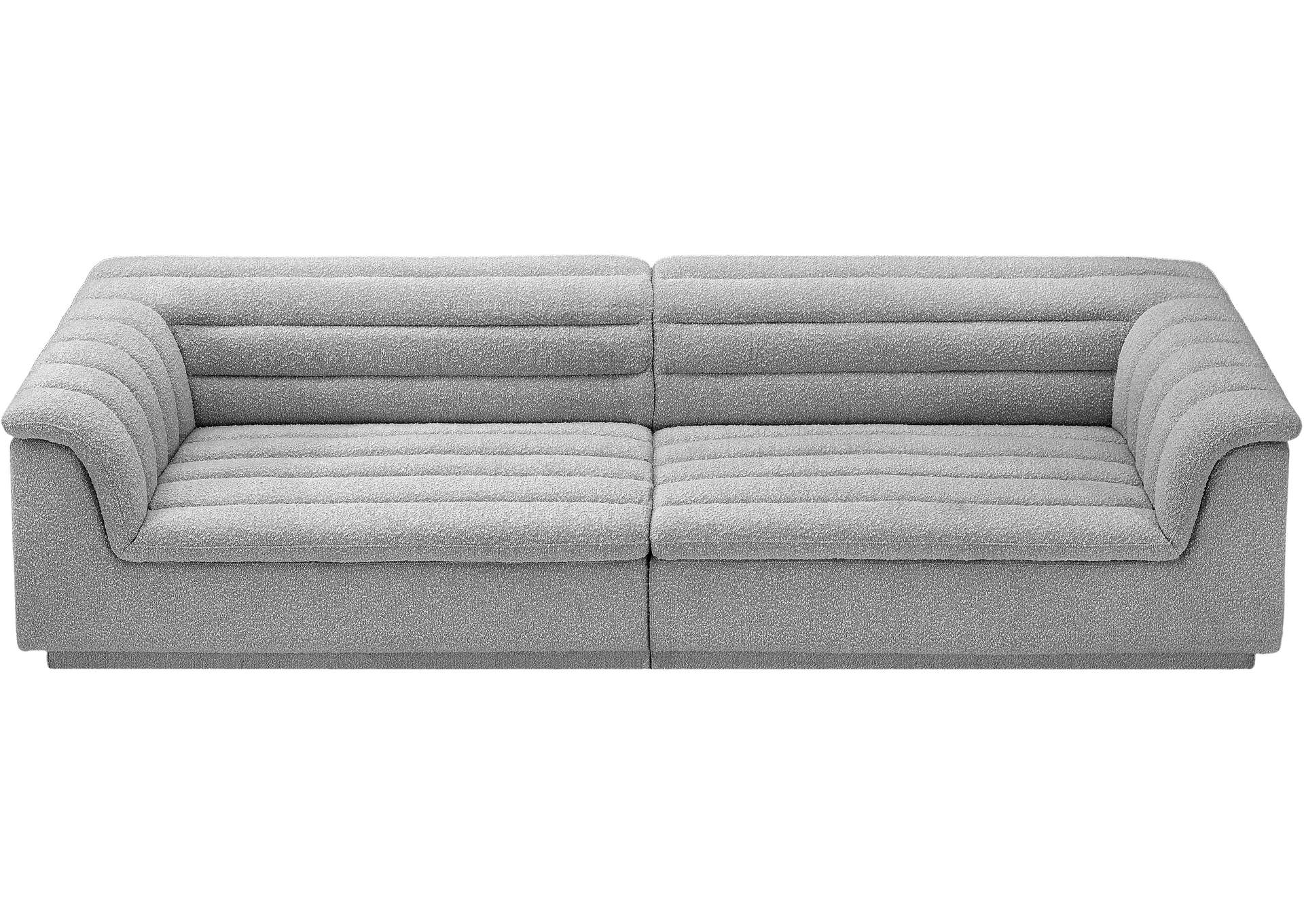 Cascade Grey Boucle Fabric Modular Sofa,Meridian Furniture