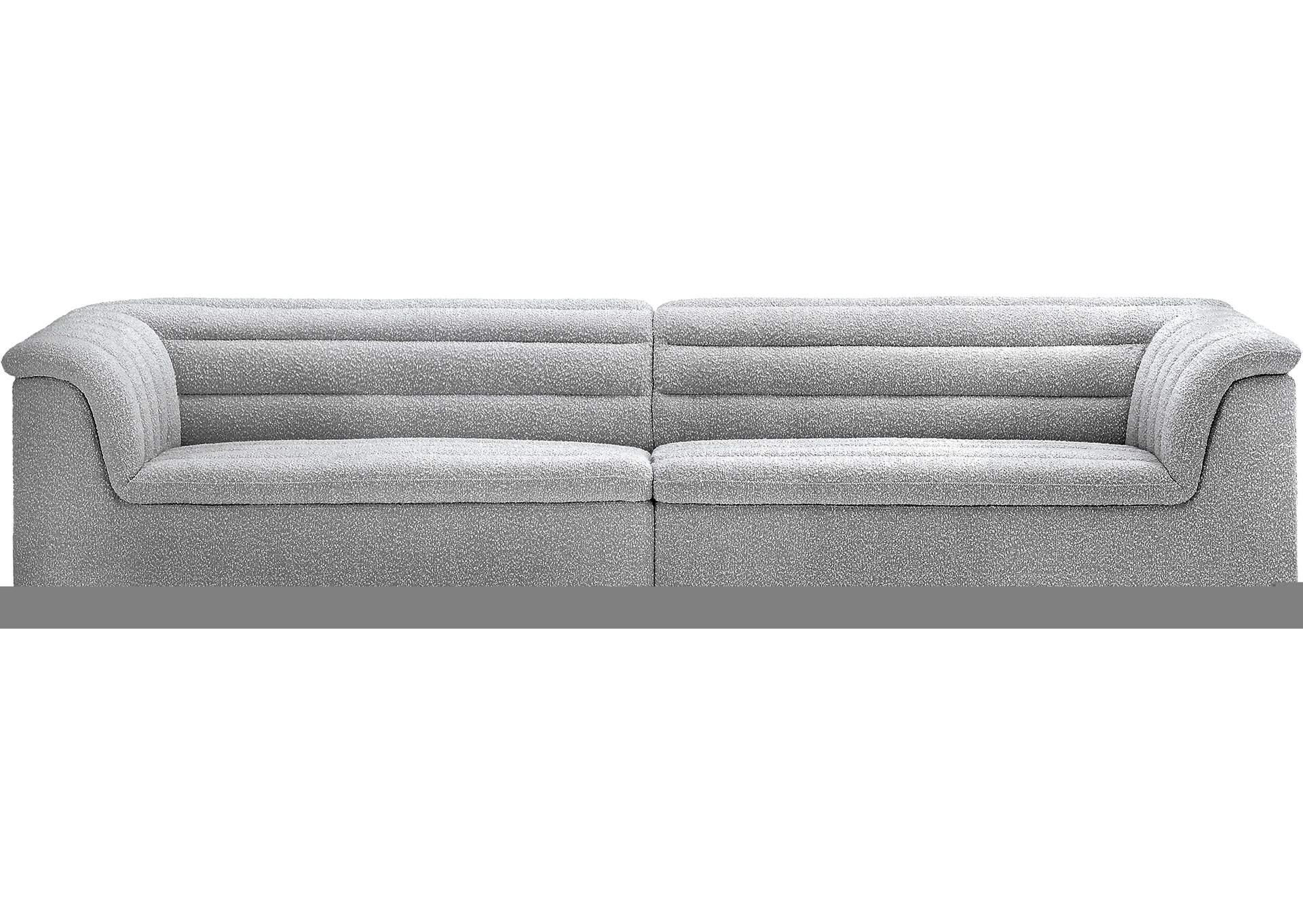 Cascade Grey Boucle Fabric Modular Sofa,Meridian Furniture