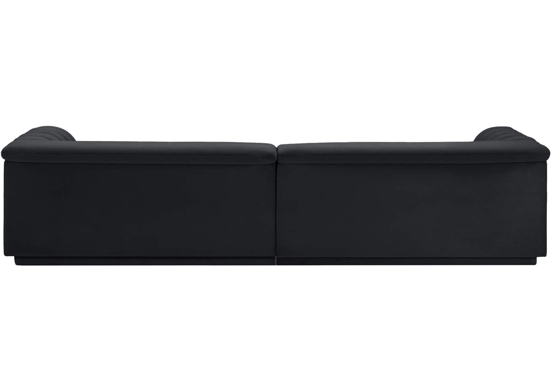 Cascade Black Velvet Fabric Modular Sofa,Meridian Furniture