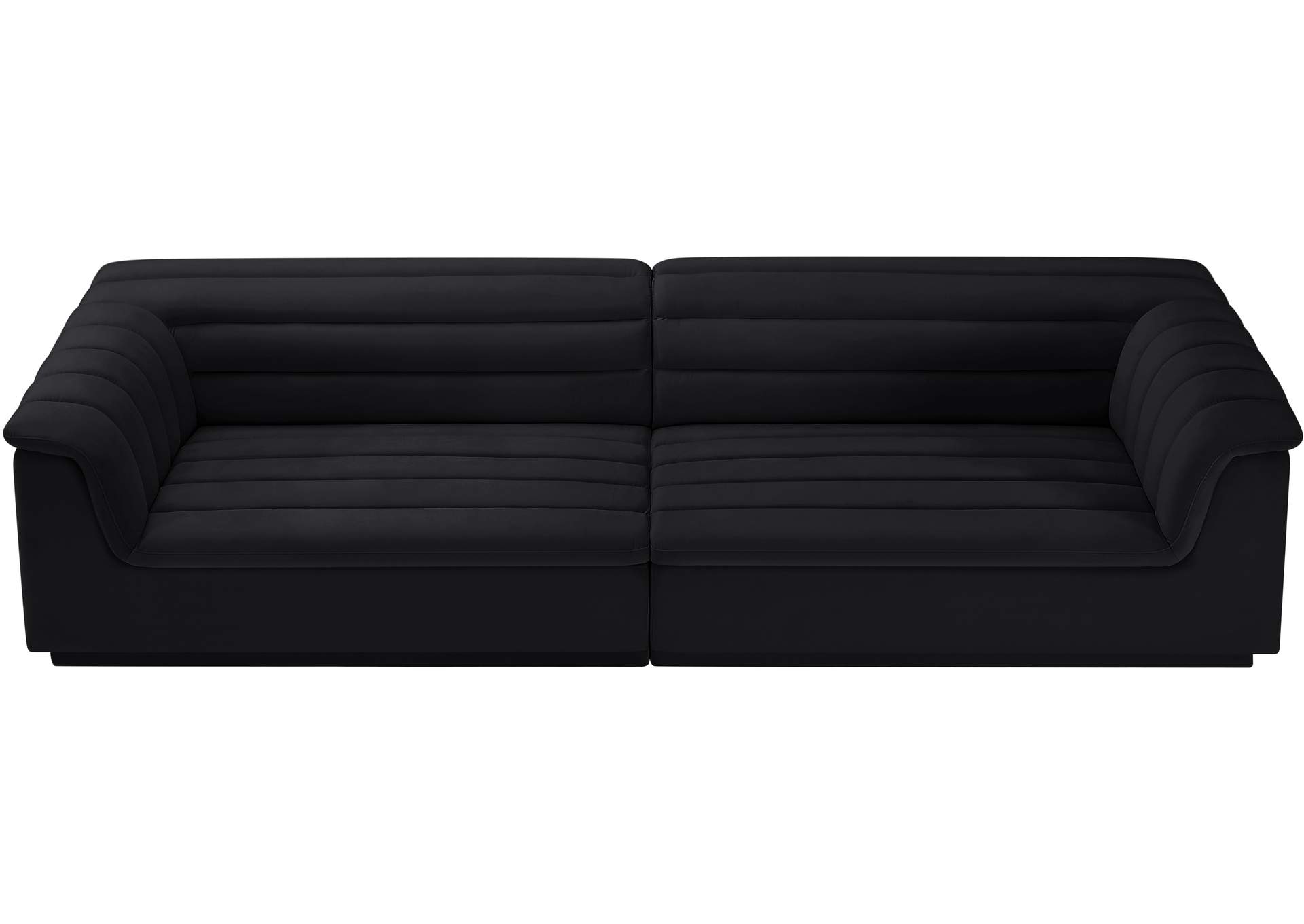 Cascade Black Velvet Fabric Modular Sofa,Meridian Furniture