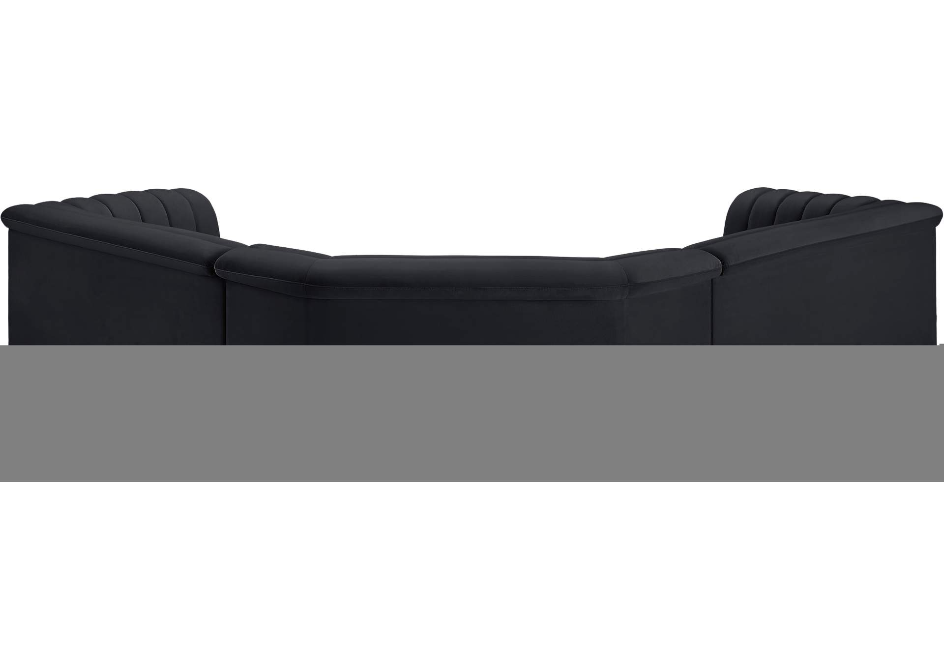 Cascade Black Velvet Fabric Modular Sectional,Meridian Furniture