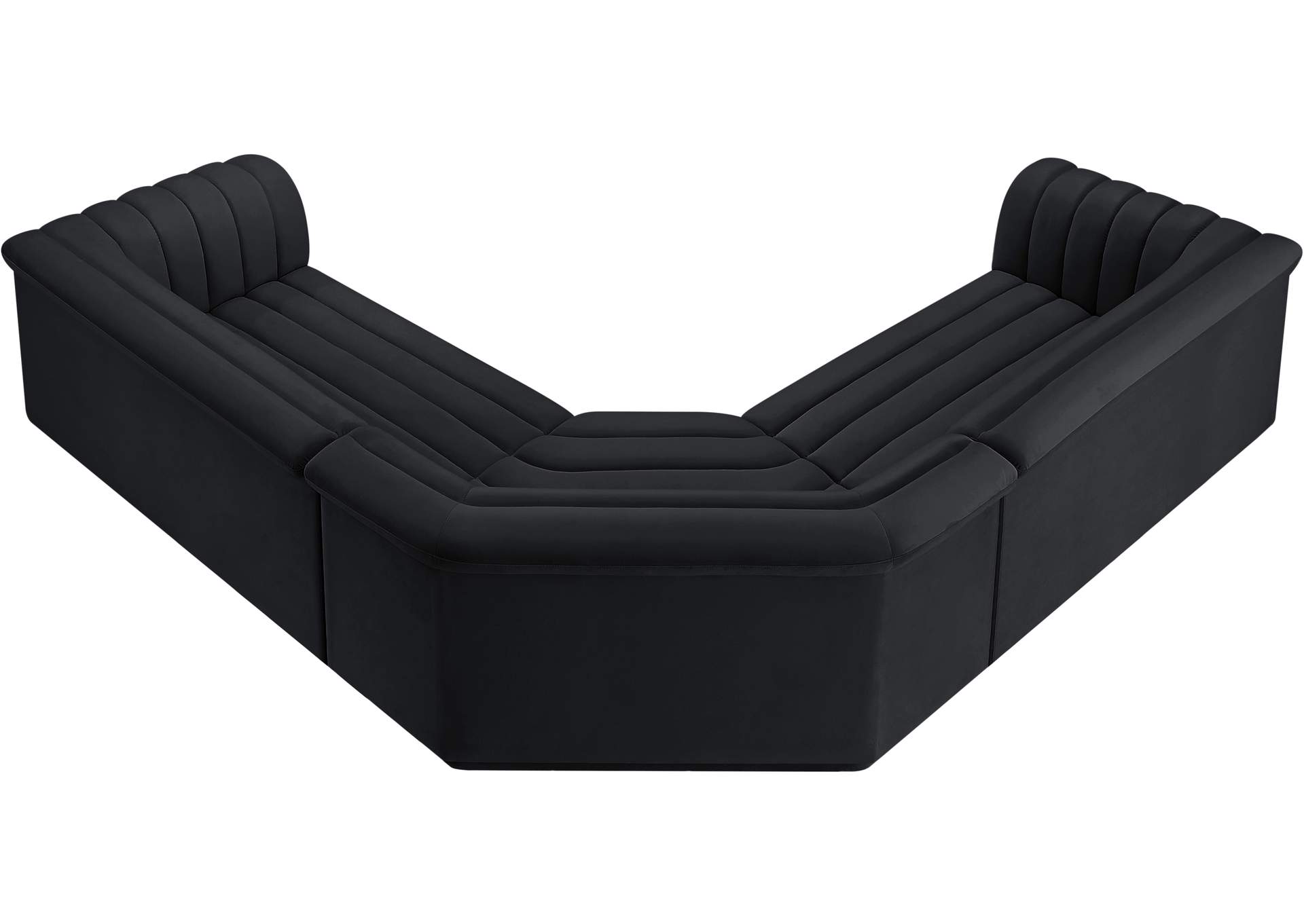 Cascade Black Velvet Fabric Modular Sectional,Meridian Furniture