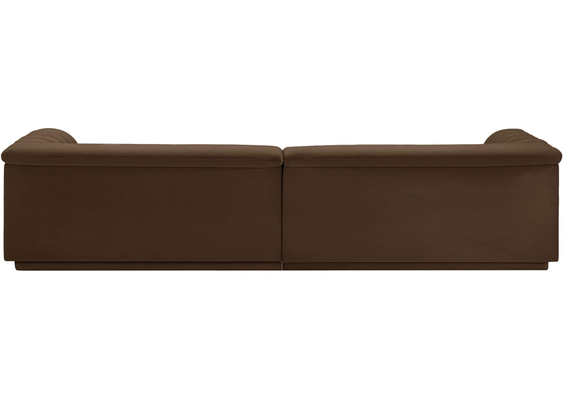 Cascade Brown Velvet Fabric Modular Sofa,Meridian Furniture