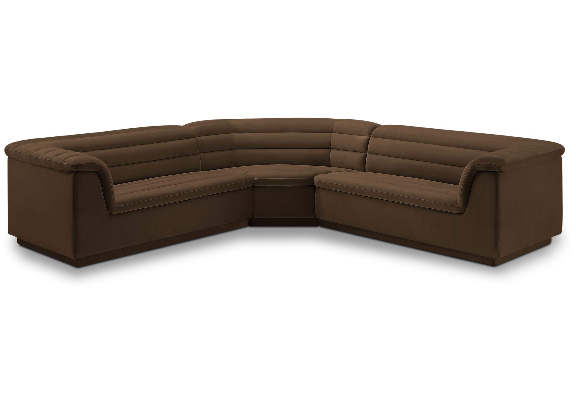 Cascade Brown Velvet Fabric Modular Sectional,Meridian Furniture