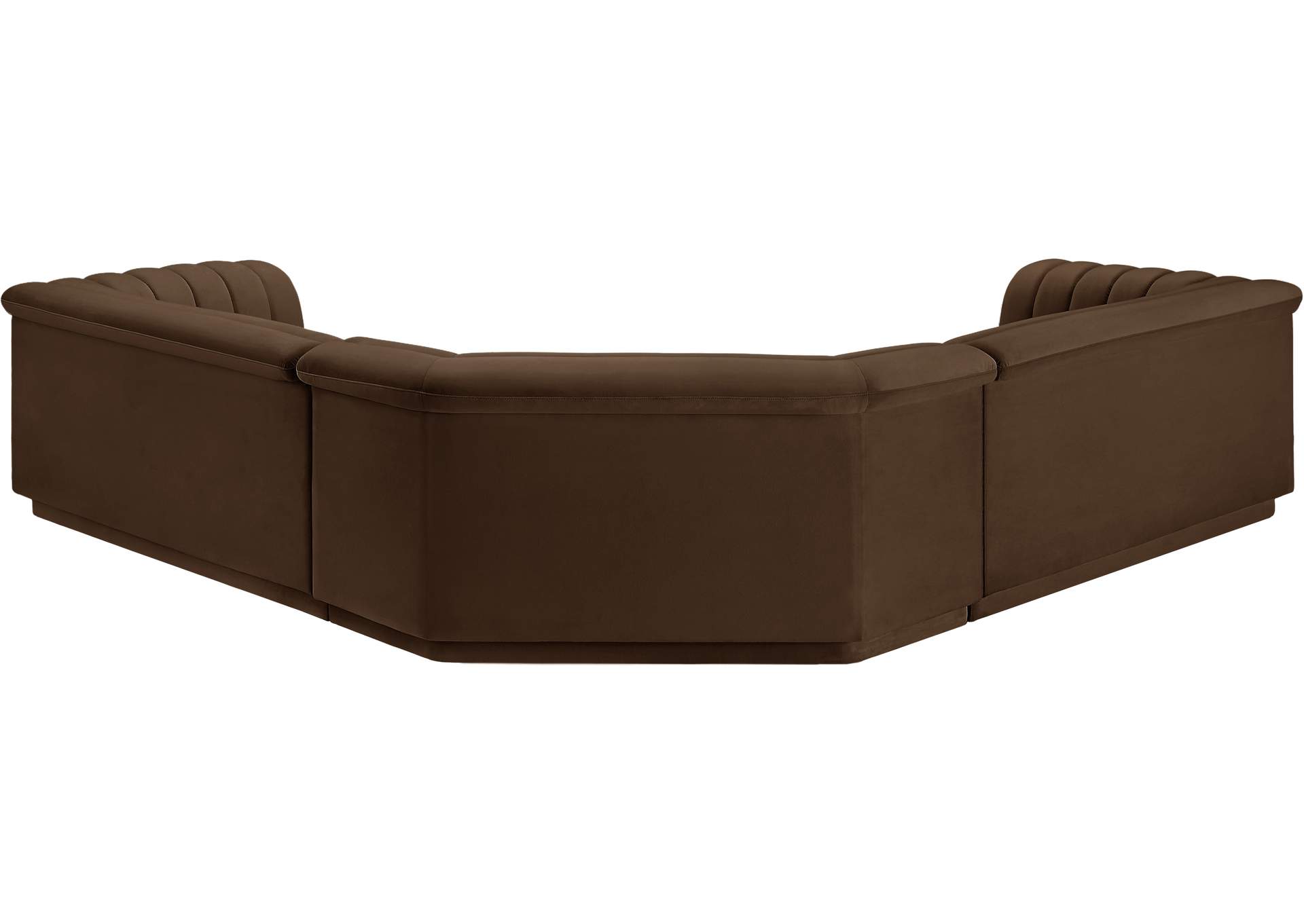 Cascade Brown Velvet Fabric Modular Sectional,Meridian Furniture
