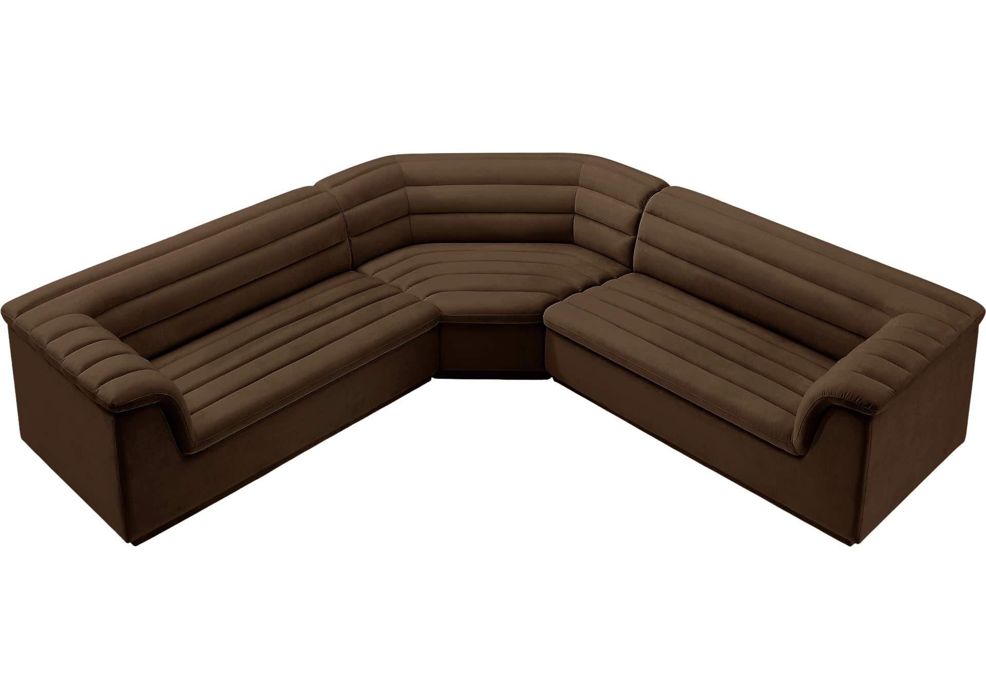 Cascade Brown Velvet Fabric Modular Sectional,Meridian Furniture