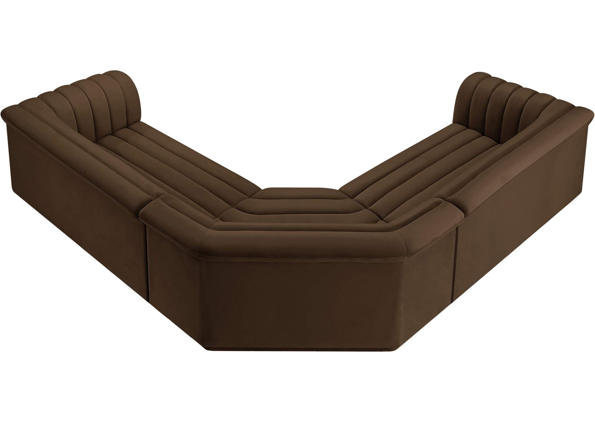Cascade Brown Velvet Fabric Modular Sectional,Meridian Furniture