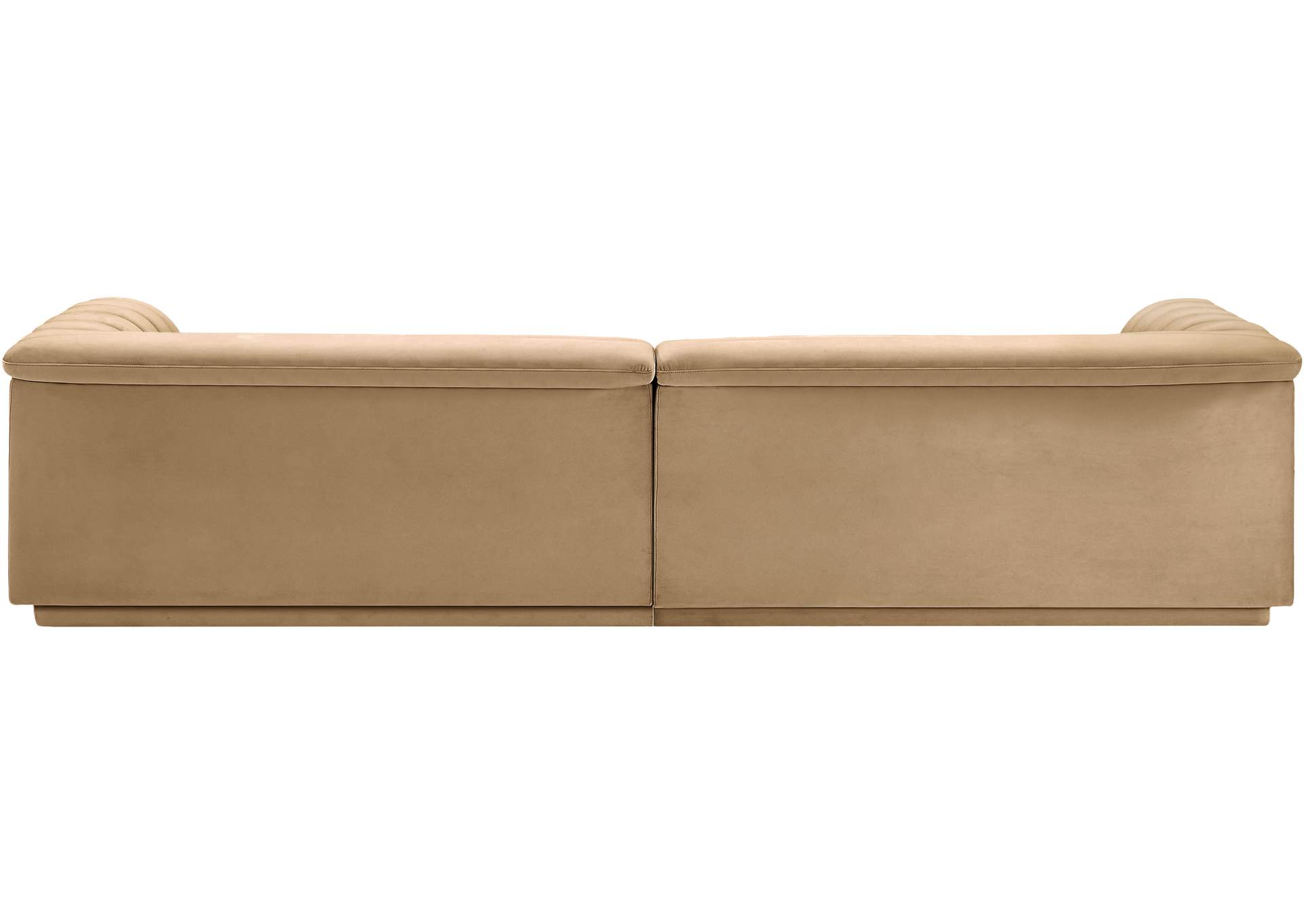 Cascade Camel Velvet Fabric Modular Sofa,Meridian Furniture