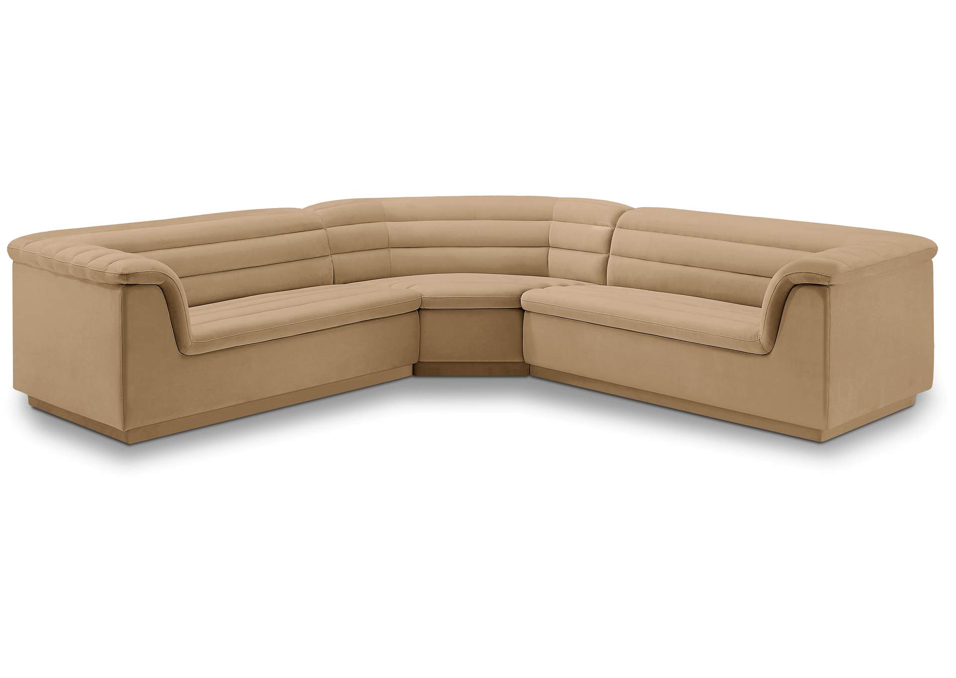 Cascade Camel Velvet Fabric Modular Sectional,Meridian Furniture