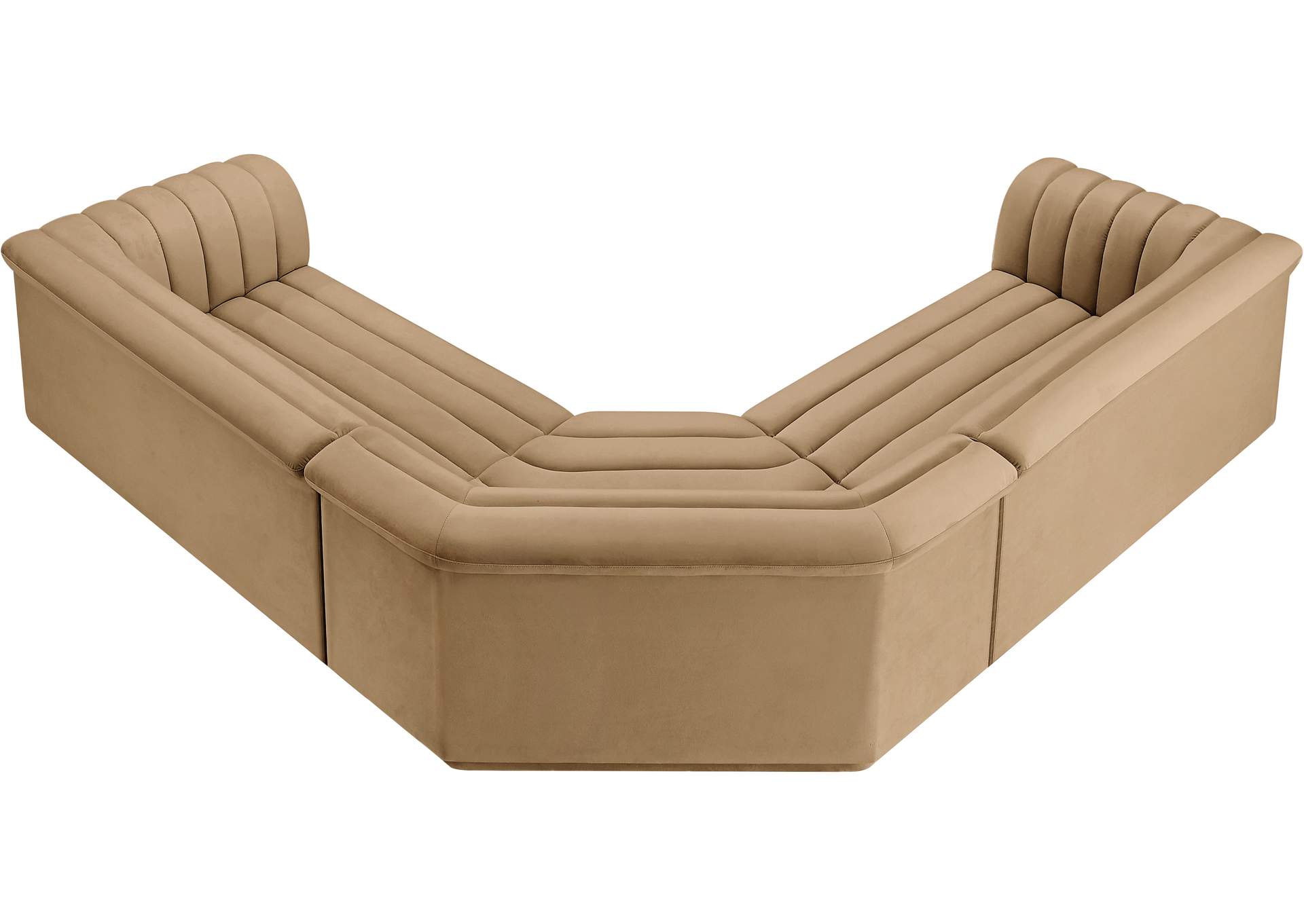 Cascade Camel Velvet Fabric Modular Sectional,Meridian Furniture