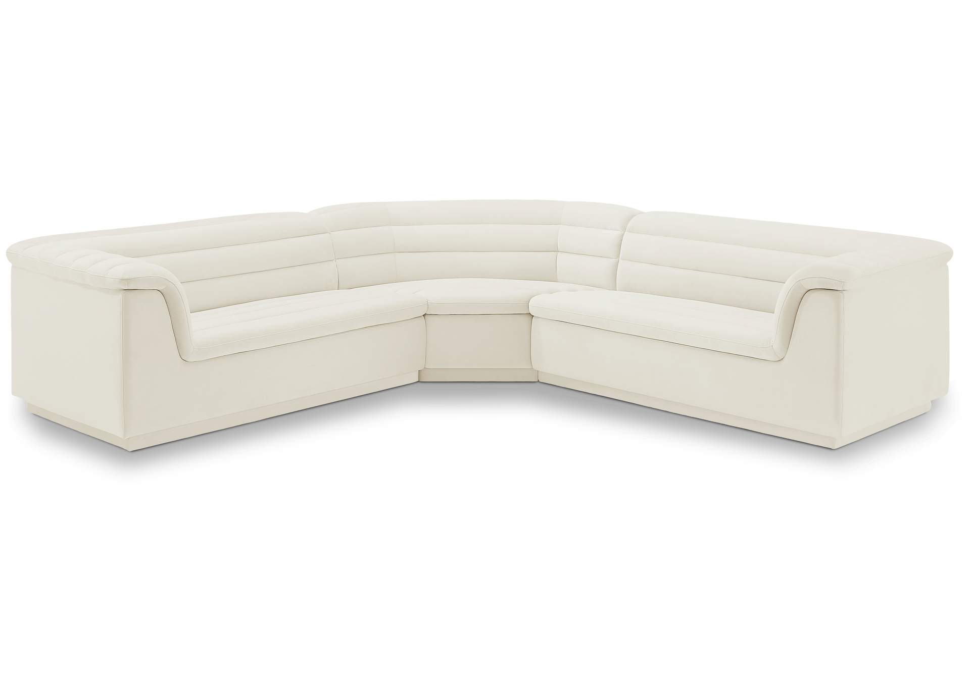 Cascade Cream Velvet Fabric Modular Sectional,Meridian Furniture