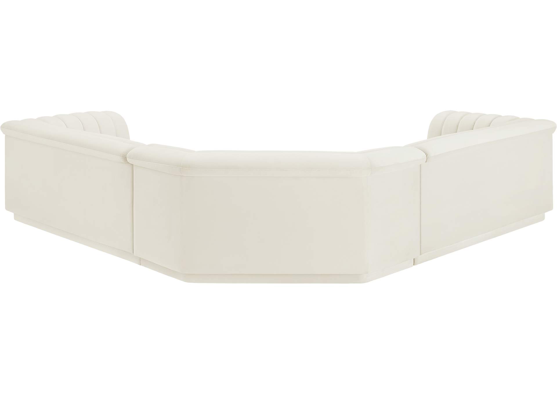 Cascade Cream Velvet Fabric Modular Sectional,Meridian Furniture