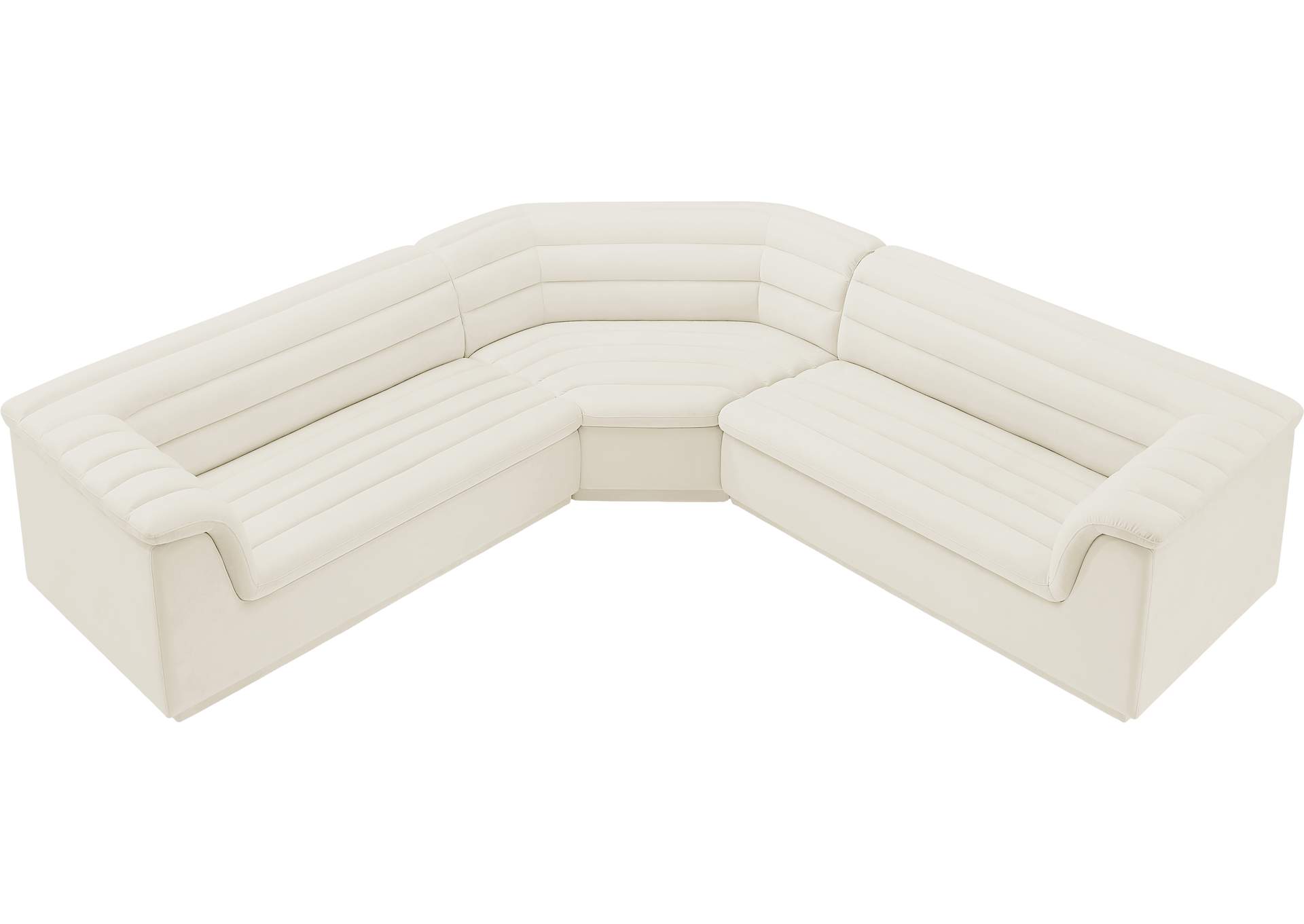Cascade Cream Velvet Fabric Modular Sectional,Meridian Furniture