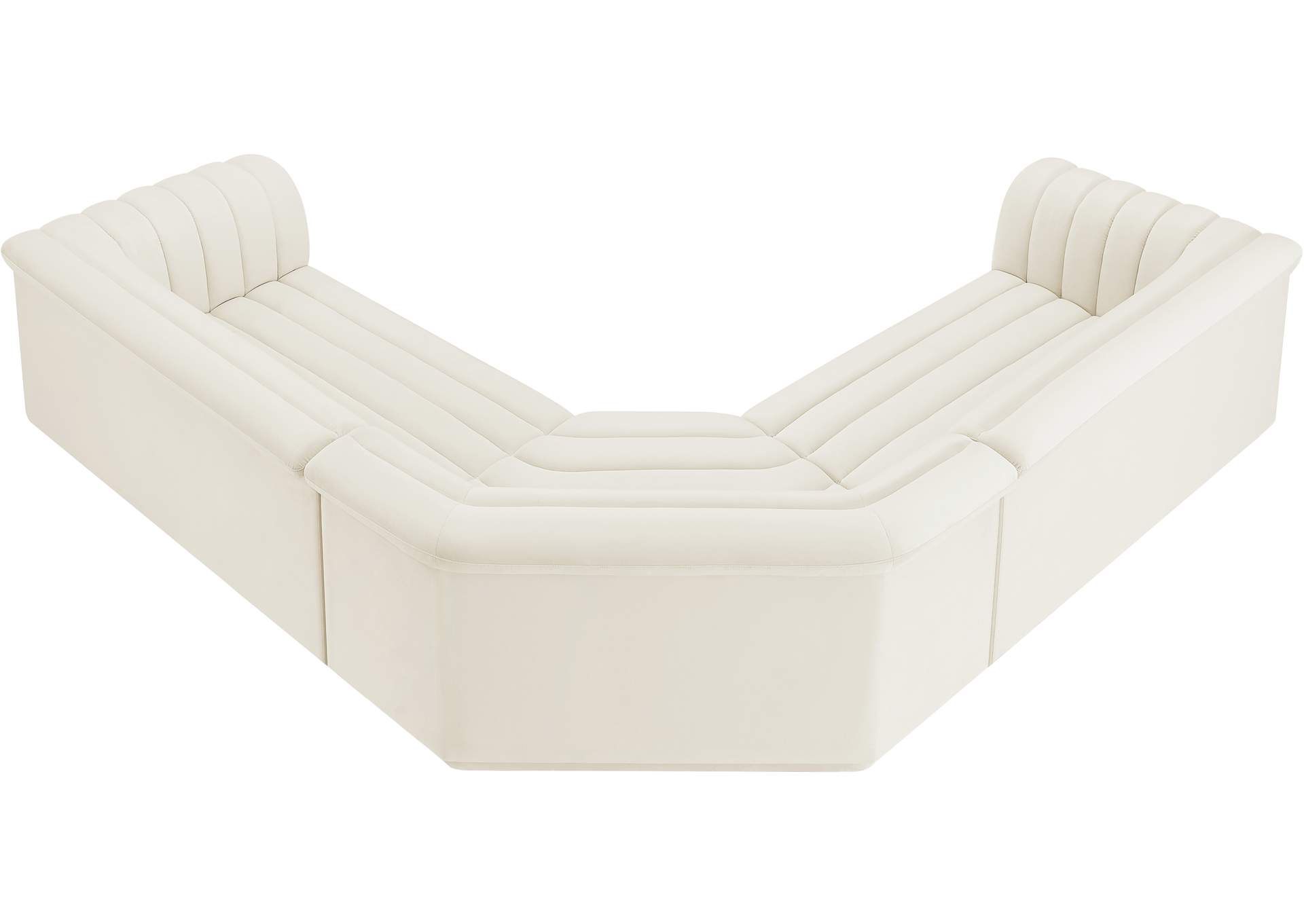 Cascade Cream Velvet Fabric Modular Sectional,Meridian Furniture