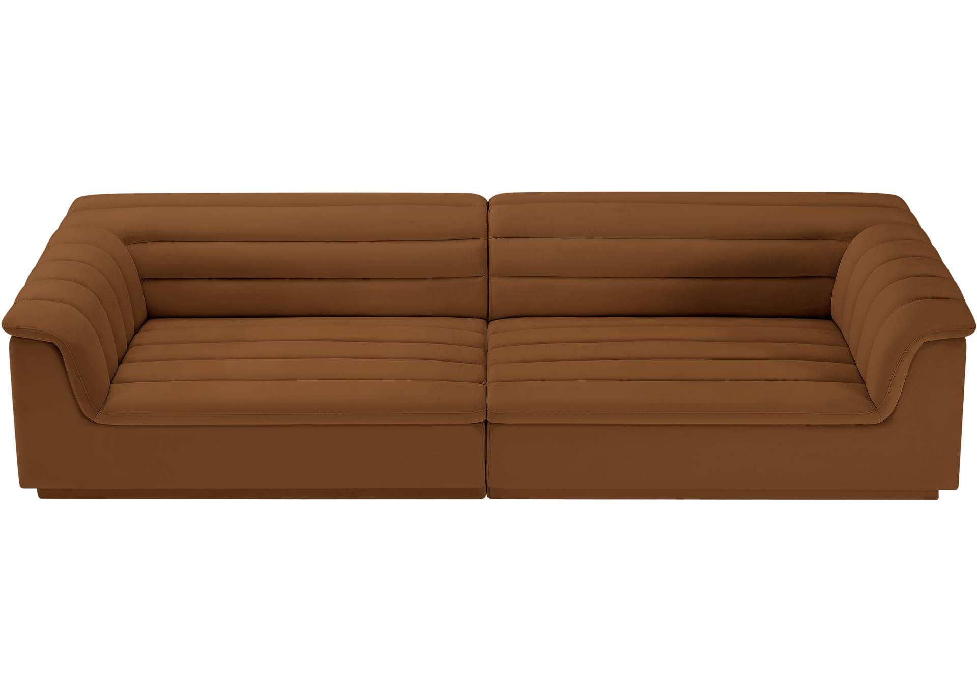 Cascade Saddle Velvet Fabric Modular Sofa,Meridian Furniture