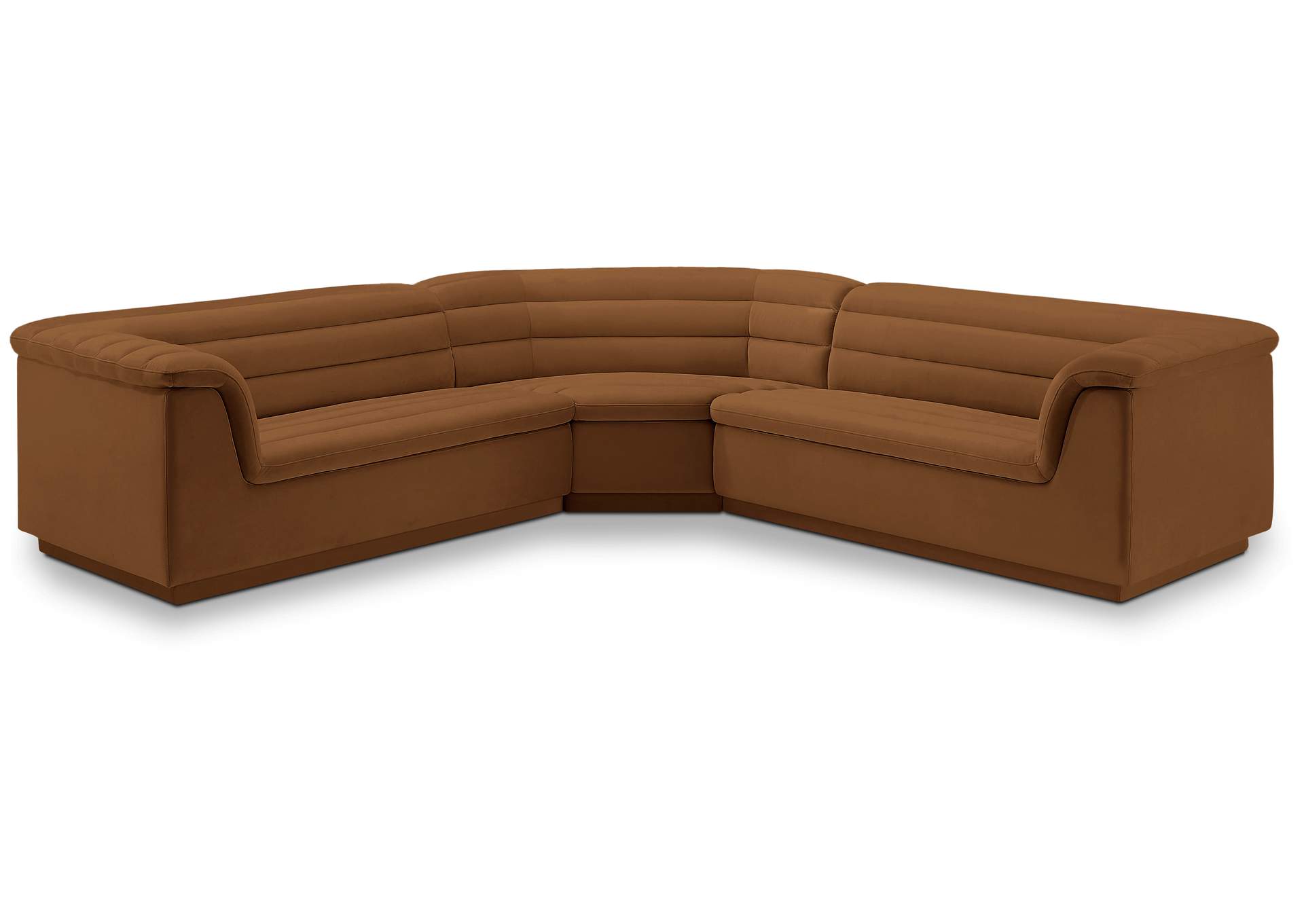 Cascade Saddle Velvet Fabric Modular Sectional,Meridian Furniture