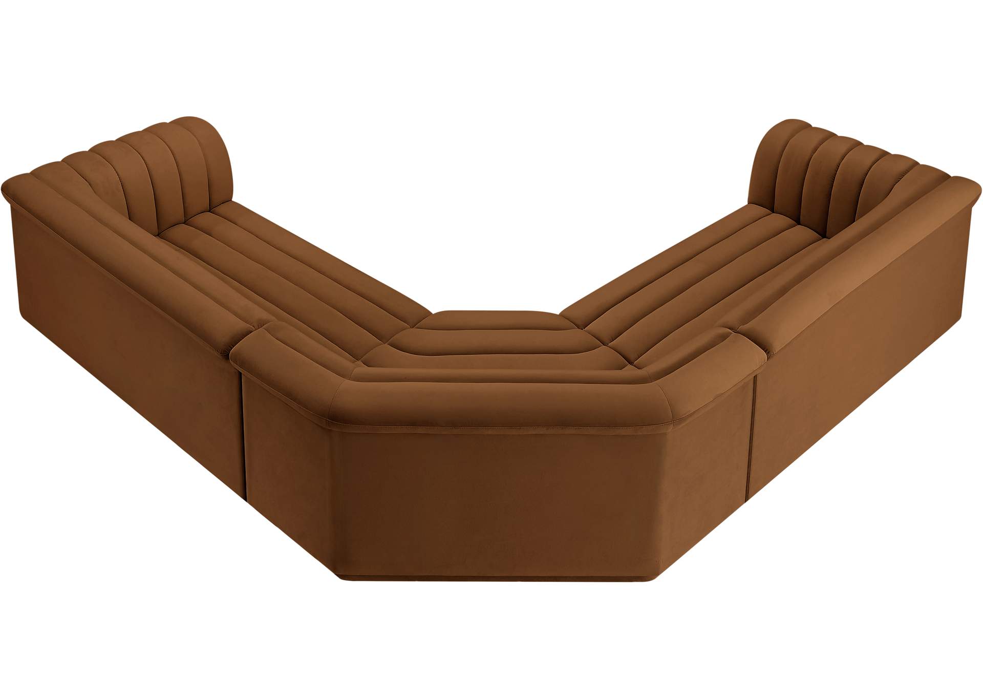 Cascade Saddle Velvet Fabric Modular Sectional,Meridian Furniture