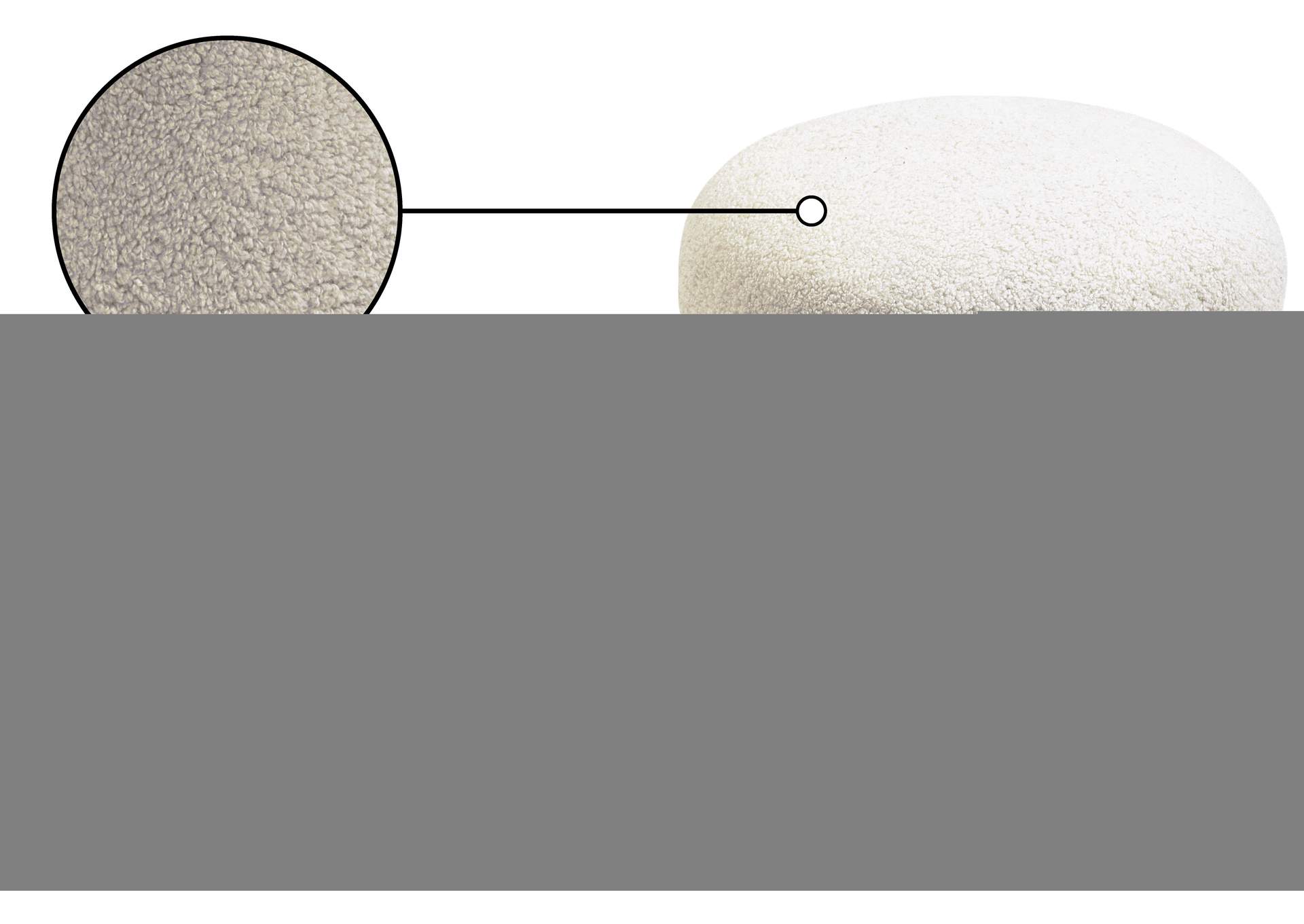 Drum Beige Faux Shearling Teddy Fabric Ottoman - Stool,Meridian Furniture