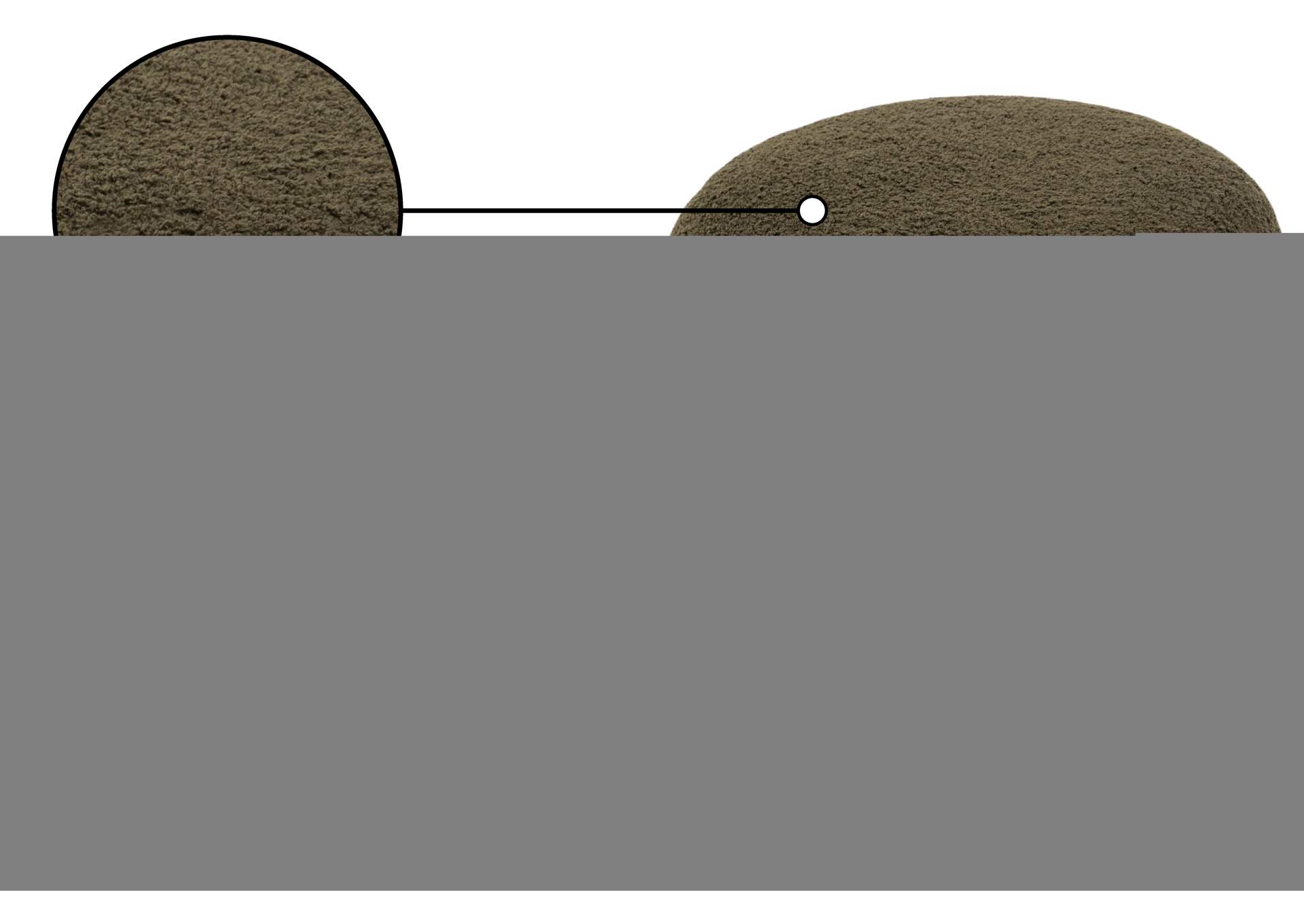 Drum Green Faux Shearling Teddy Fabric Ottoman - Stool,Meridian Furniture