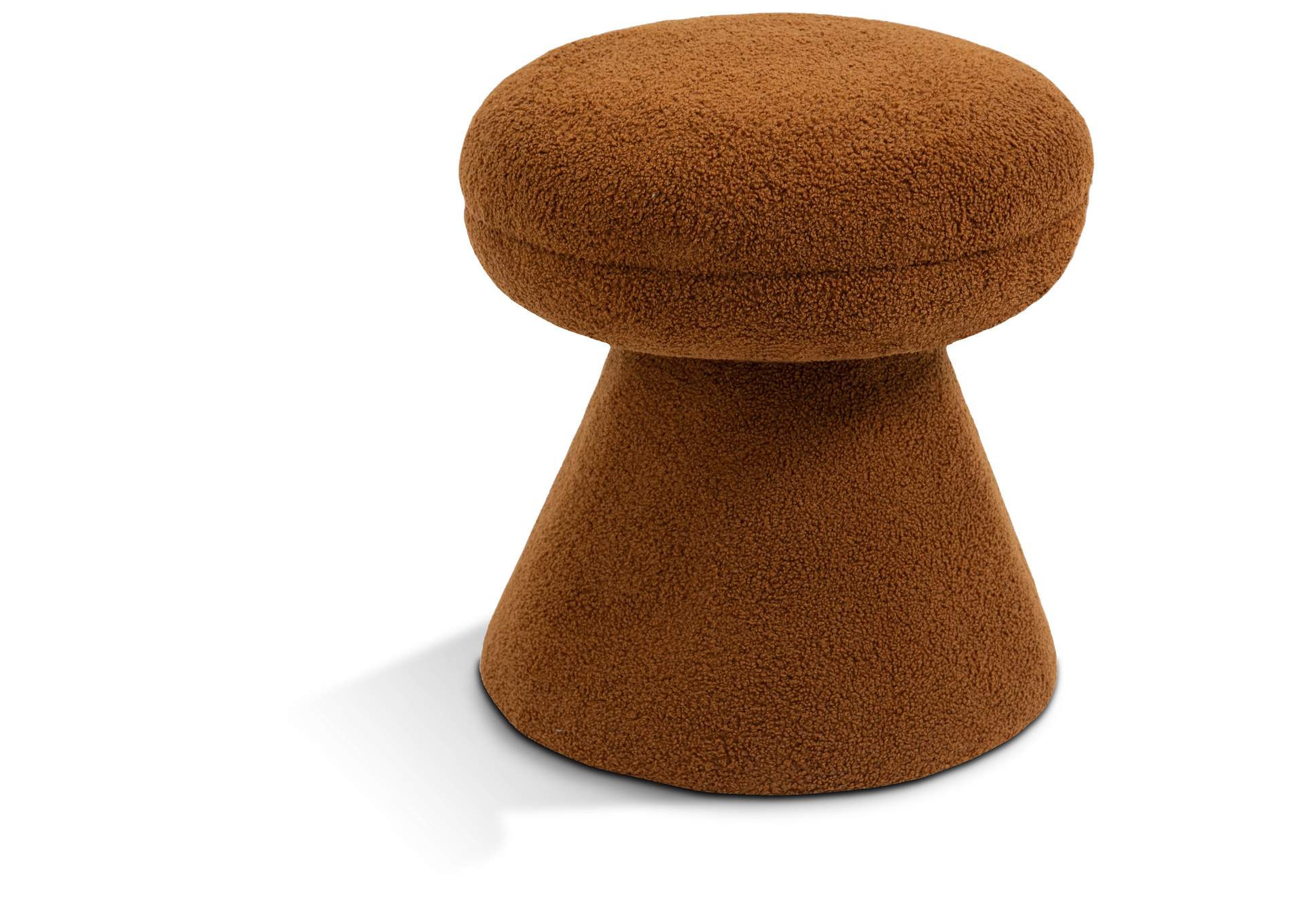 Drum Saddle Faux Shearling Teddy Fabric Ottoman - Stool,Meridian Furniture