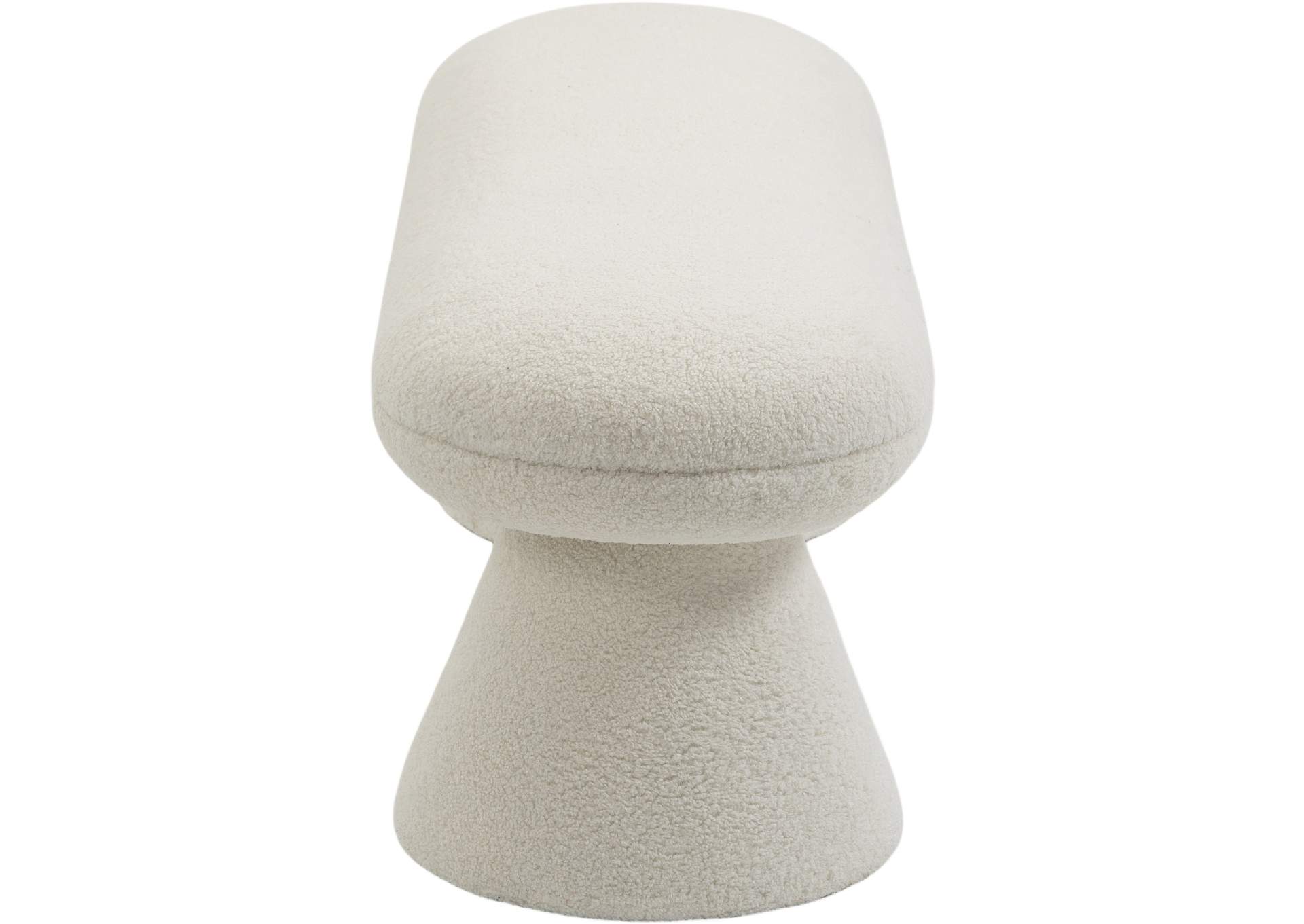 Drum Beige Faux Shearling Teddy Fabric Bench,Meridian Furniture