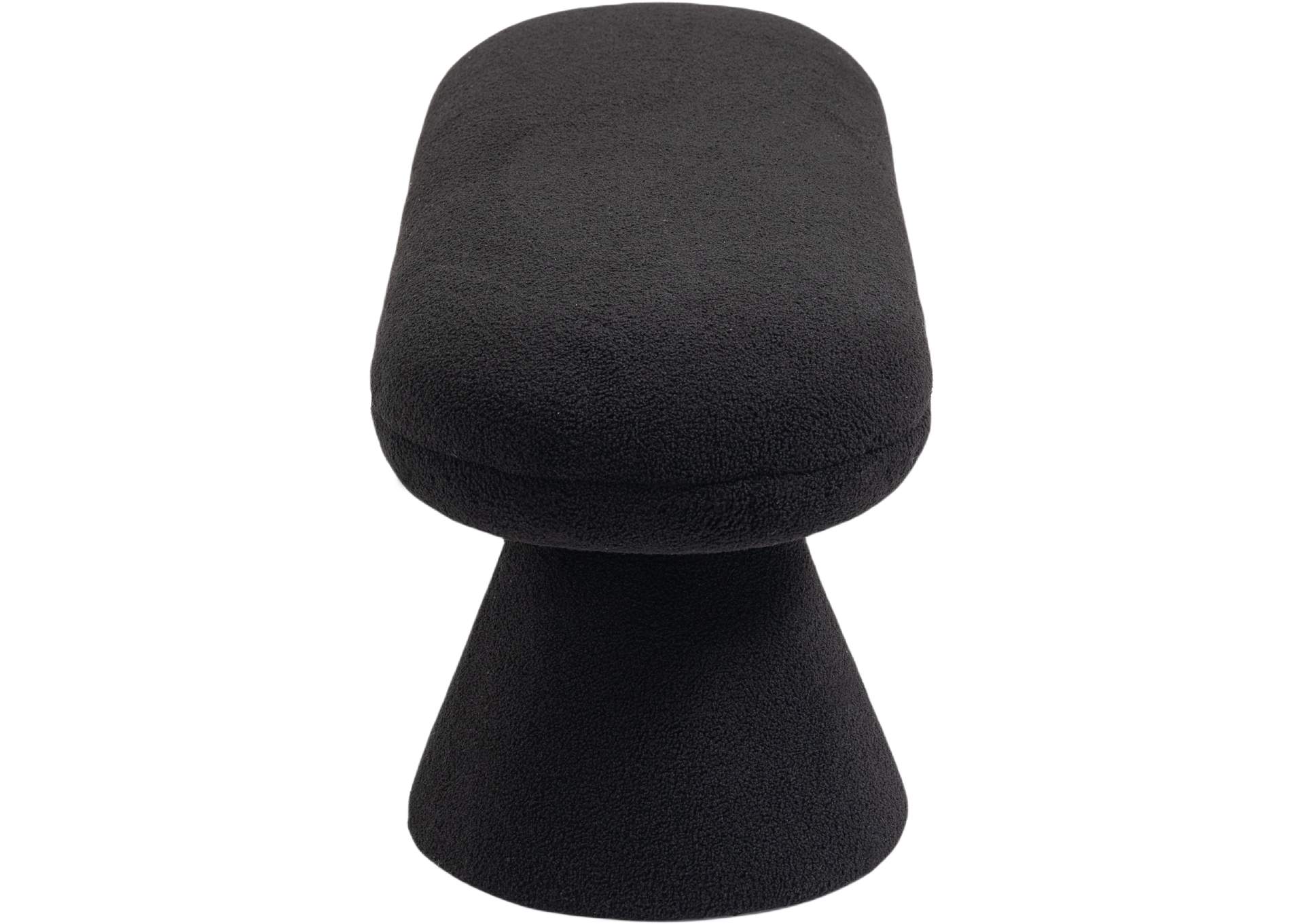 Drum Black Faux Shearling Teddy Fabric Bench,Meridian Furniture
