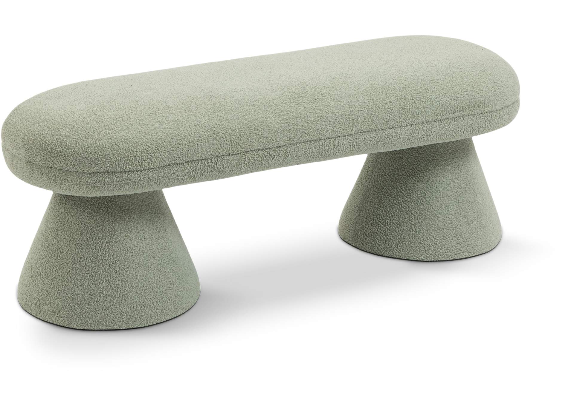 Drum Mint Faux Shearling Teddy Fabric Bench,Meridian Furniture