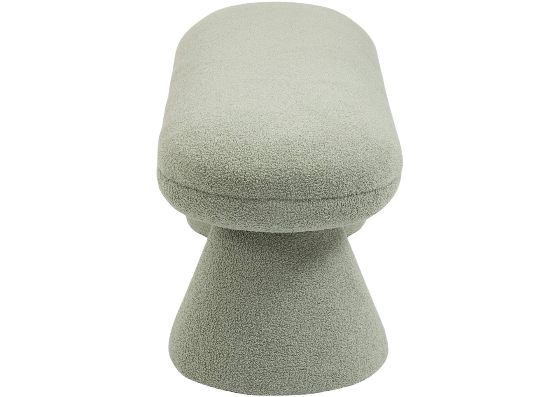 Drum Mint Faux Shearling Teddy Fabric Bench,Meridian Furniture
