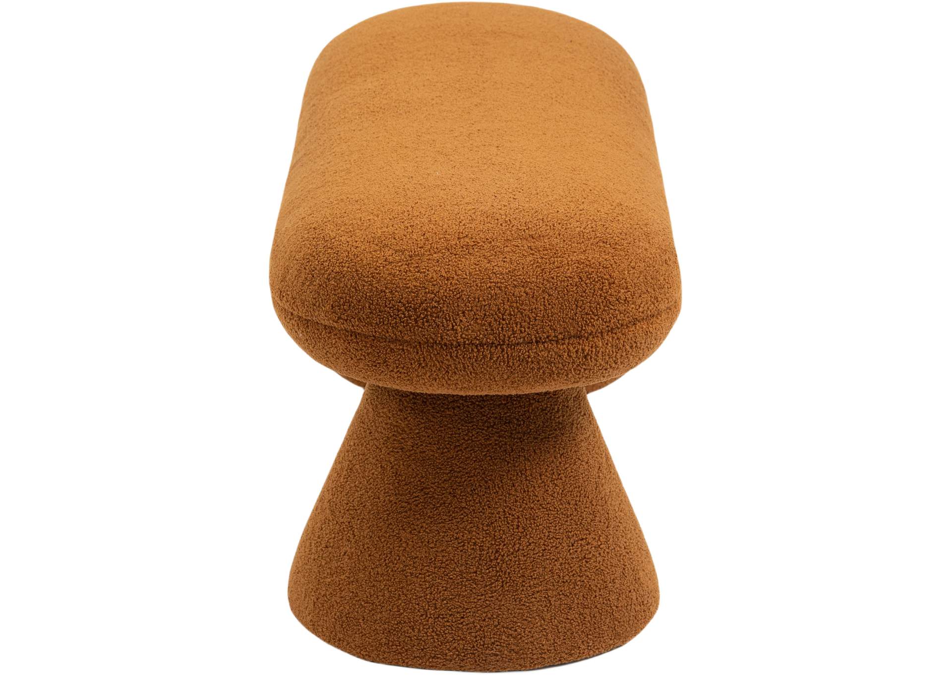 Drum Saddle Faux Shearling Teddy Fabric Bench,Meridian Furniture