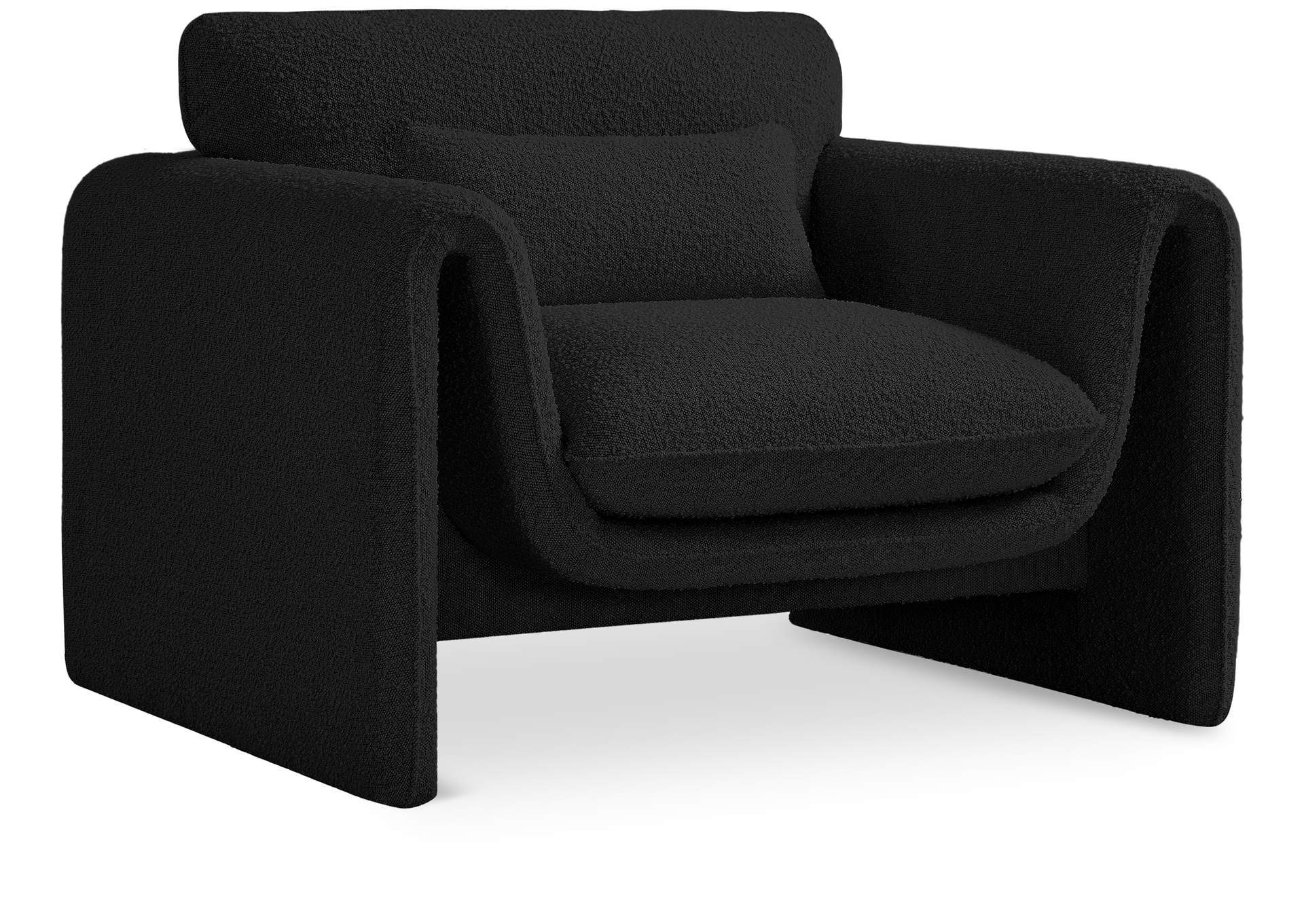 Stylus Black Boucle Fabric Chair,Meridian Furniture