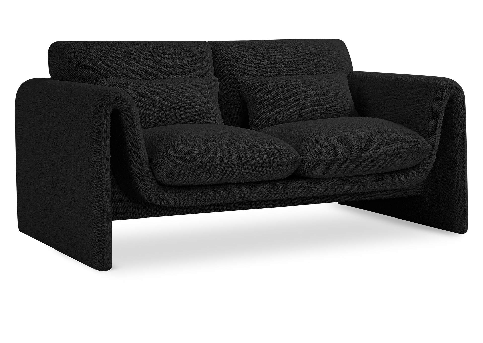 Stylus Black Boucle Fabric Loveseat,Meridian Furniture