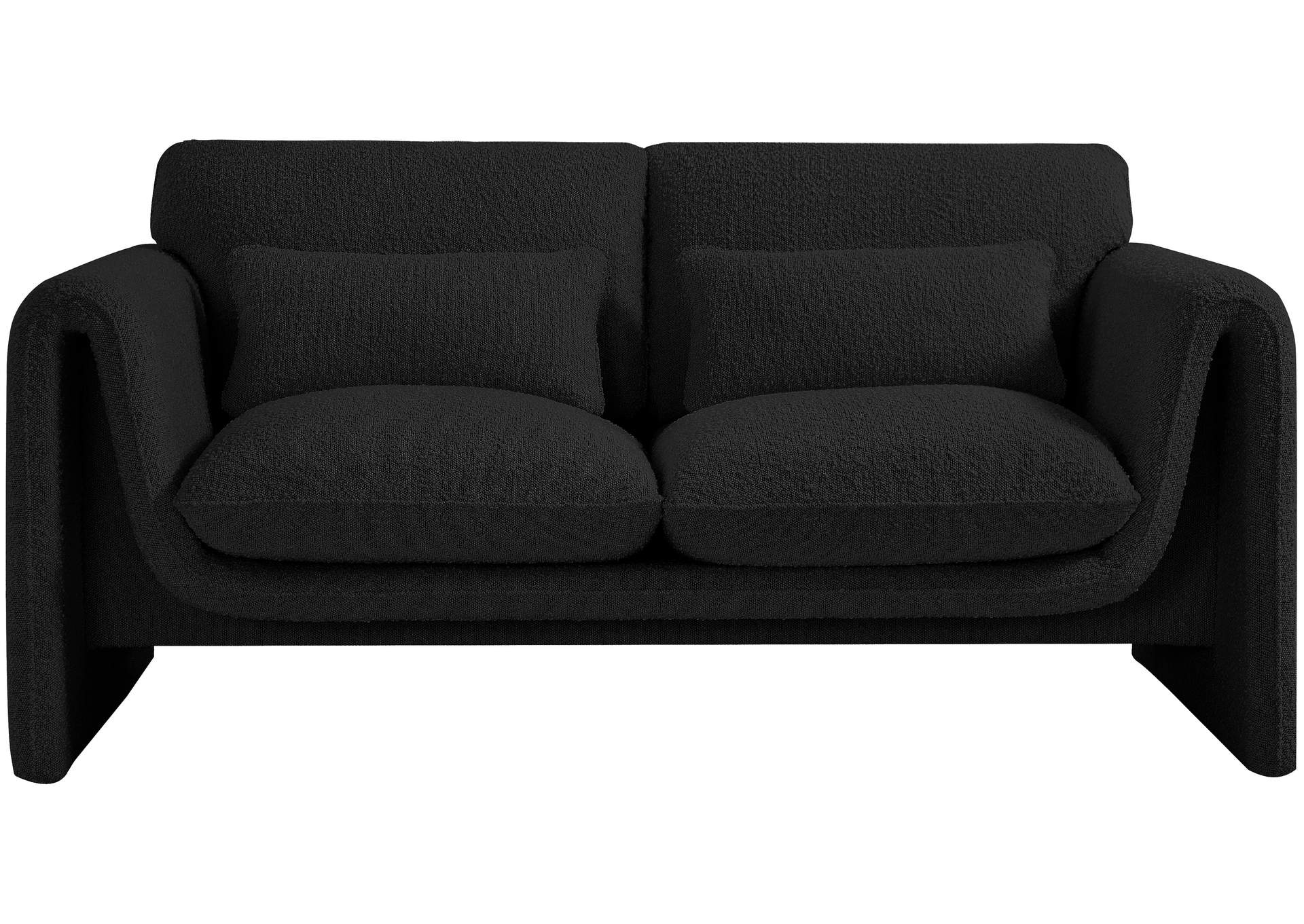 Stylus Black Boucle Fabric Loveseat,Meridian Furniture
