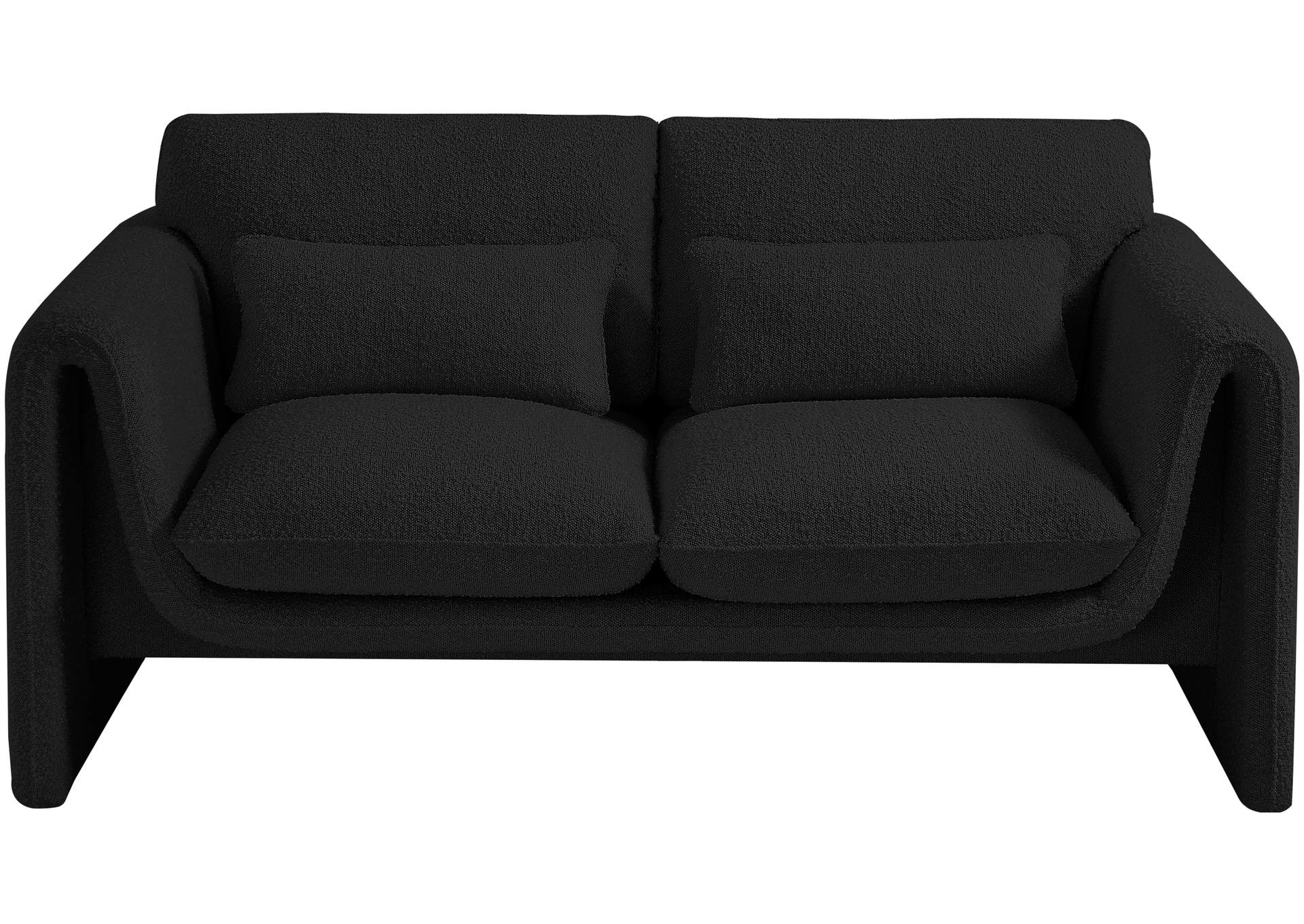 Stylus Black Boucle Fabric Loveseat,Meridian Furniture