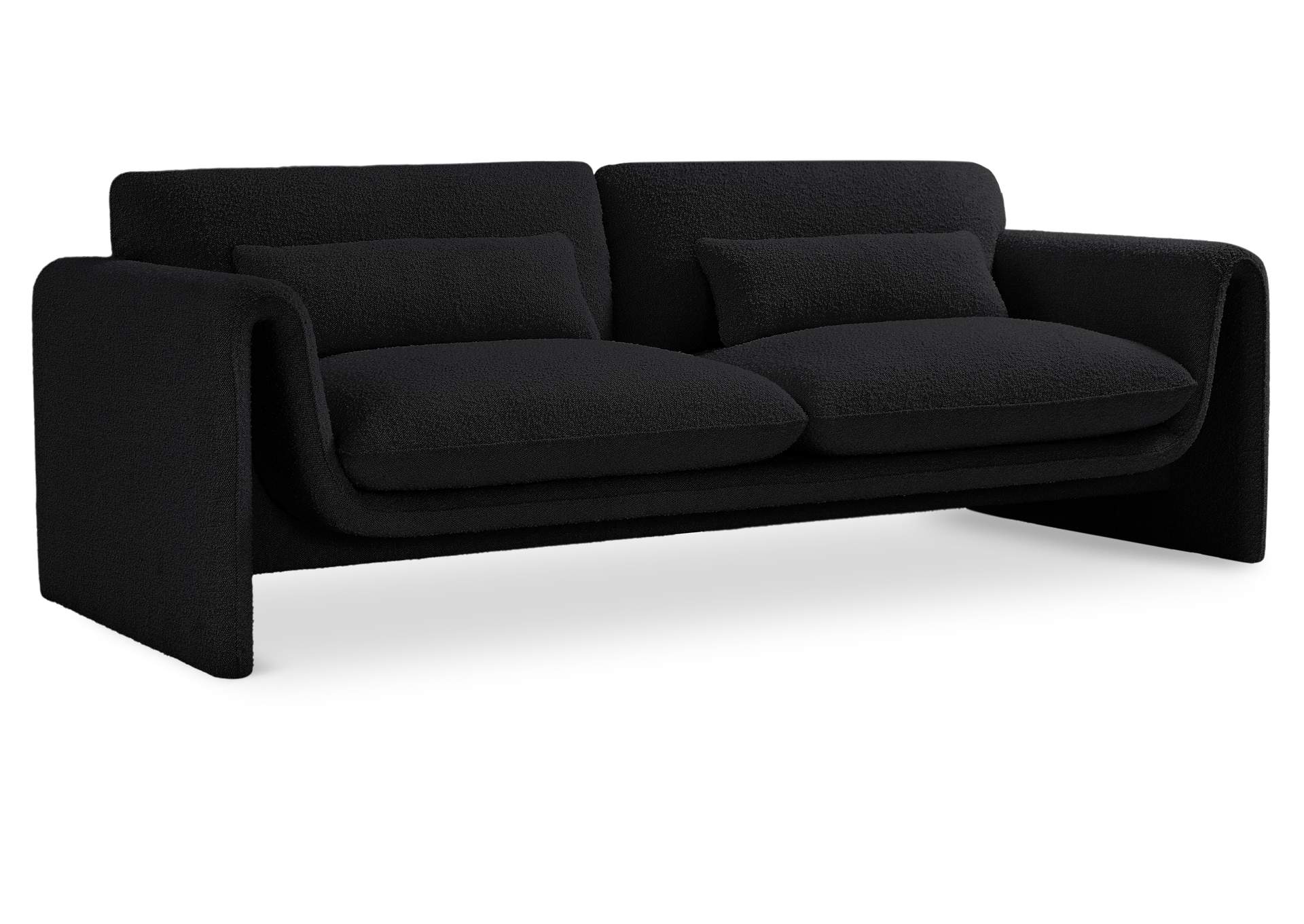 Stylus Black Boucle Fabric Sofa,Meridian Furniture