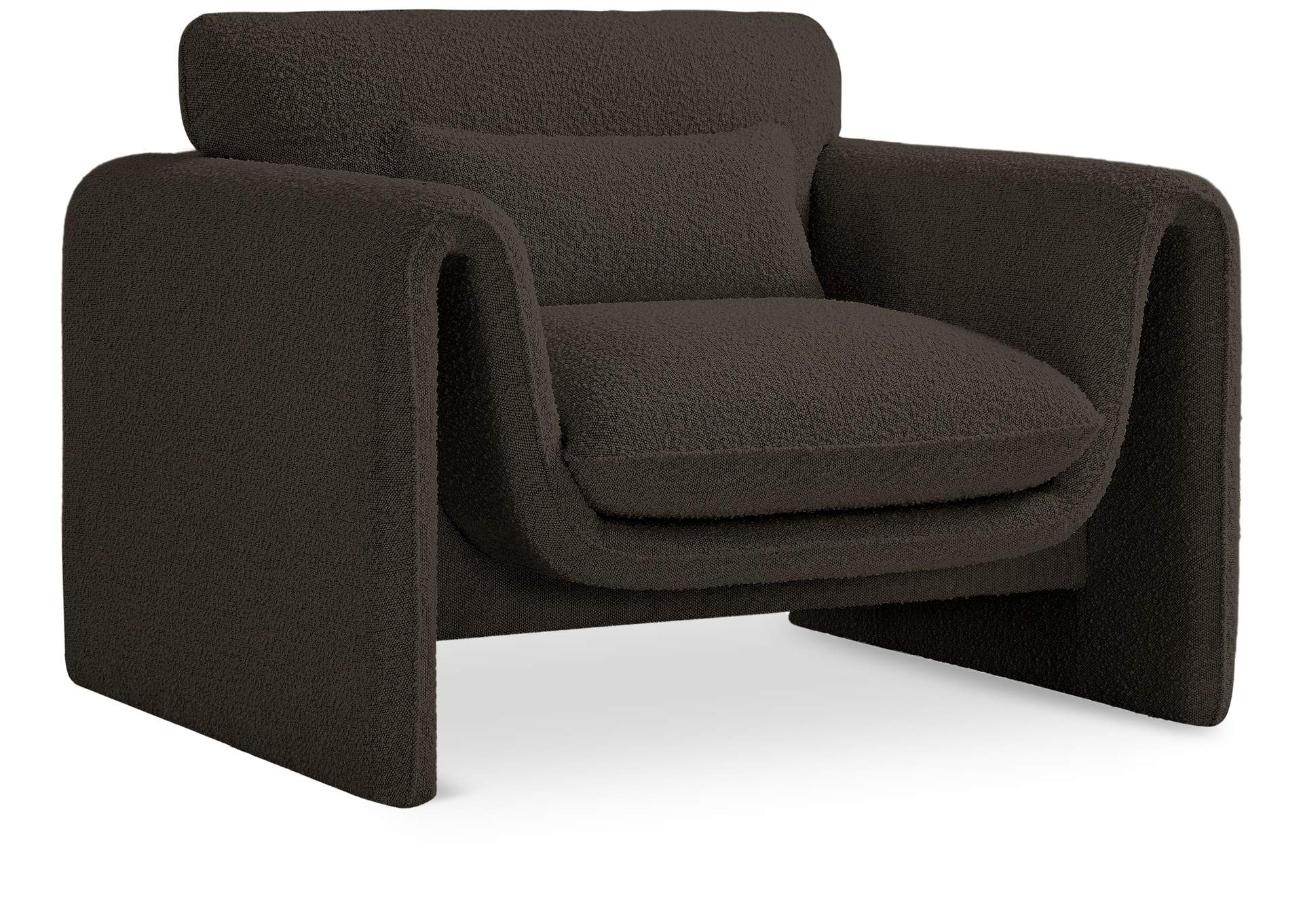 Stylus Brown Boucle Fabric Chair,Meridian Furniture