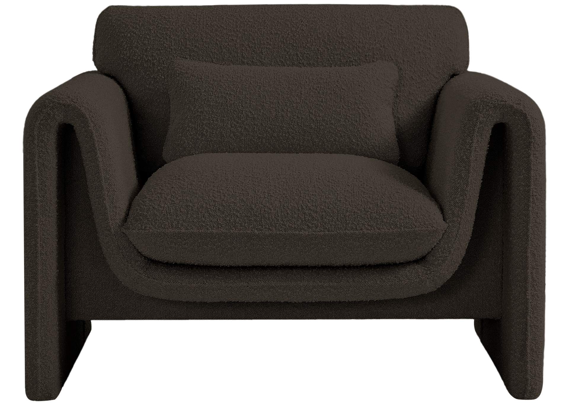 Stylus Brown Boucle Fabric Chair,Meridian Furniture