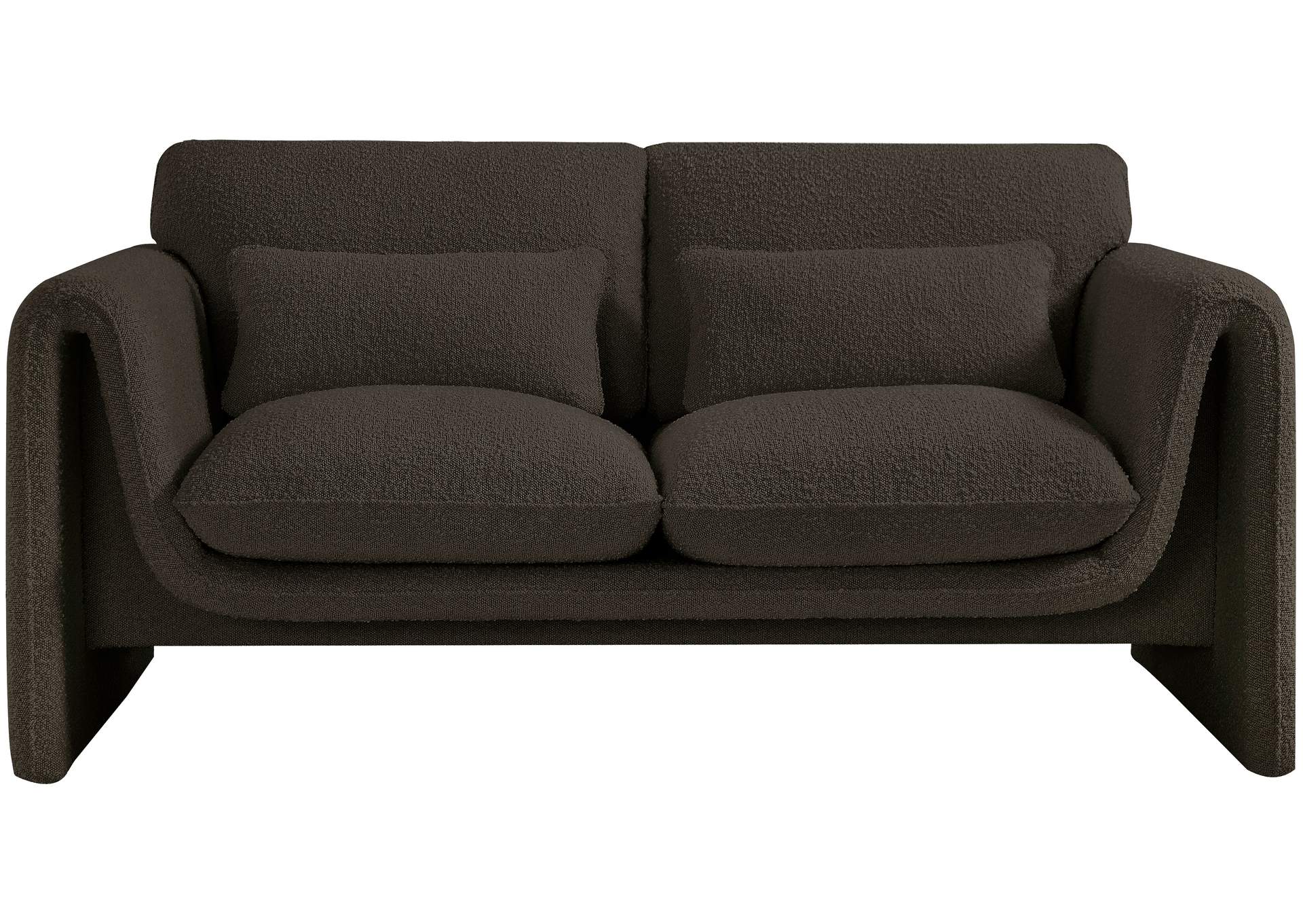Stylus Brown Boucle Fabric Loveseat,Meridian Furniture