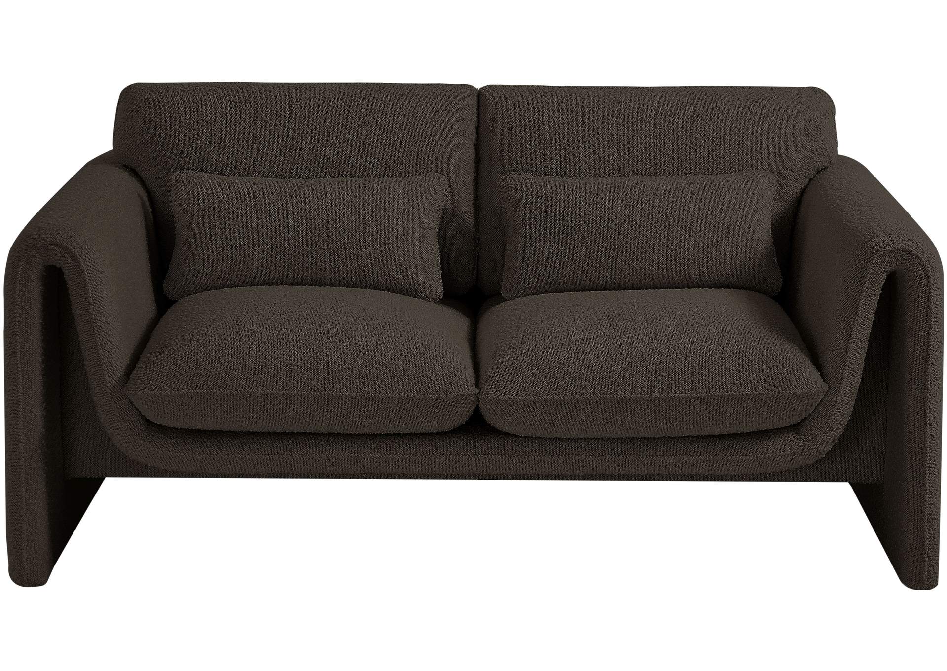 Stylus Brown Boucle Fabric Loveseat,Meridian Furniture