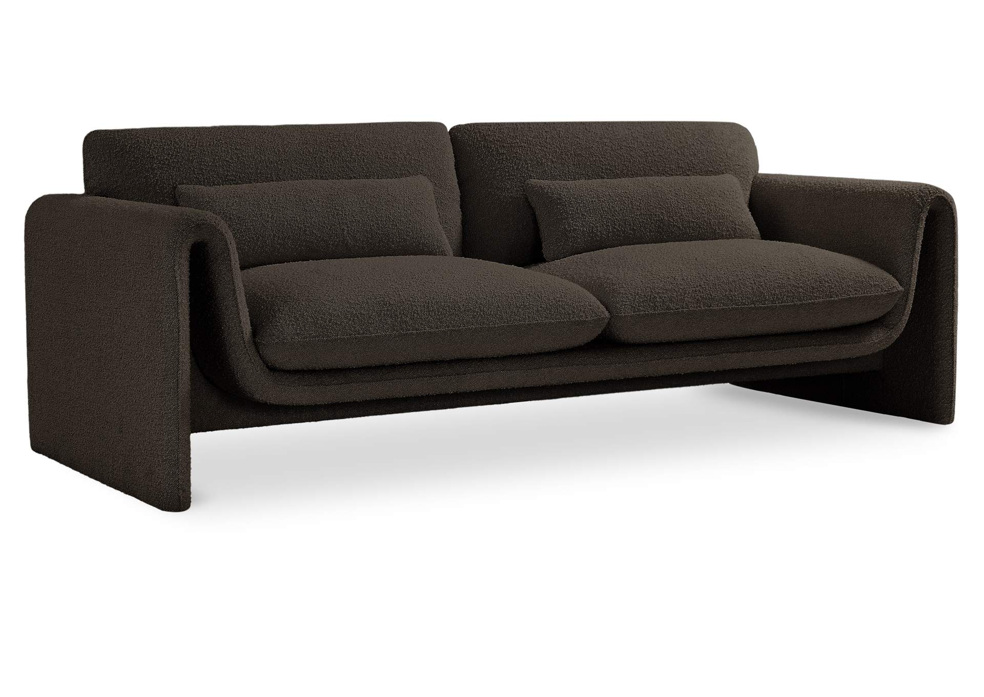 Stylus Brown Boucle Fabric Sofa,Meridian Furniture