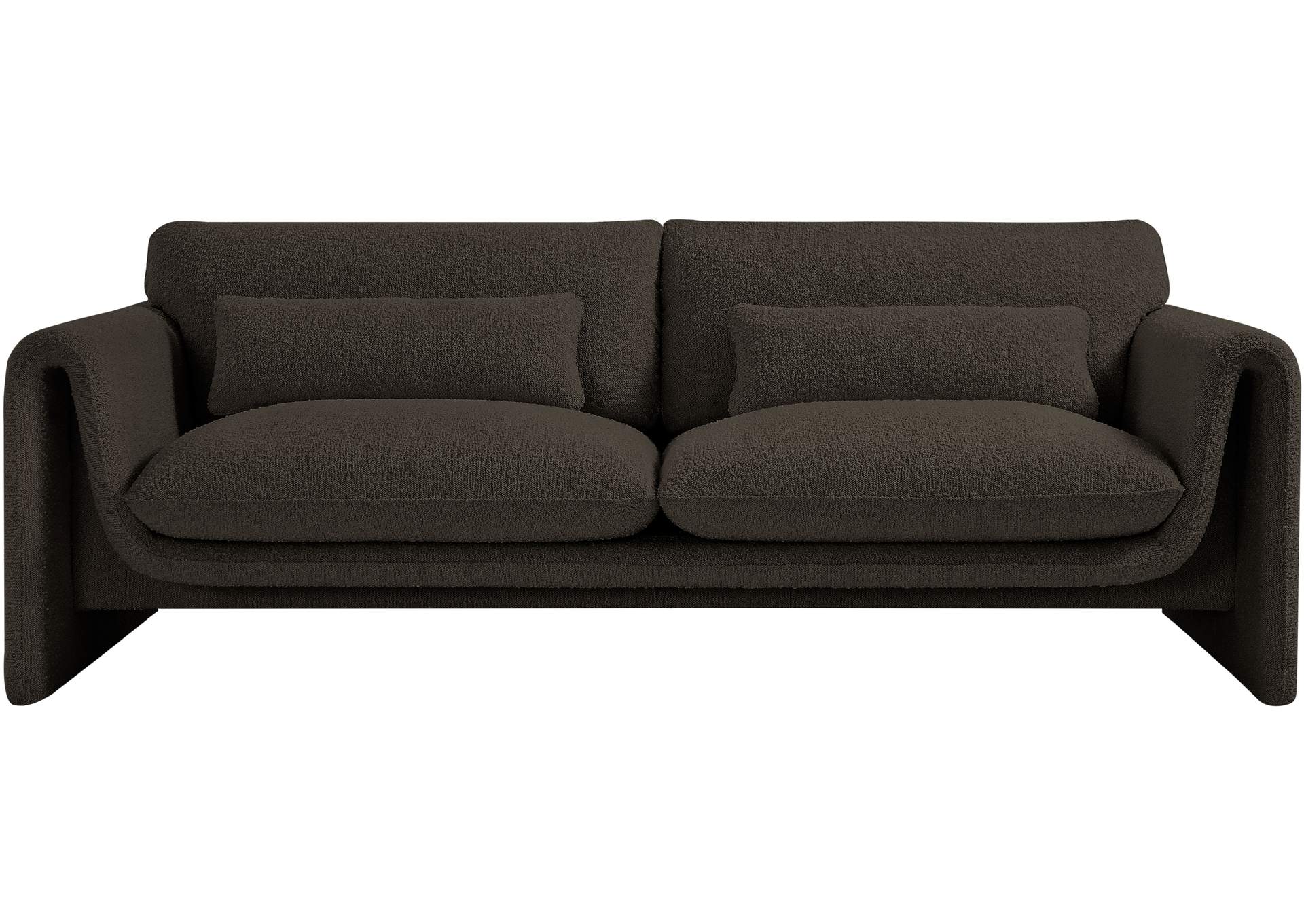 Stylus Brown Boucle Fabric Sofa,Meridian Furniture